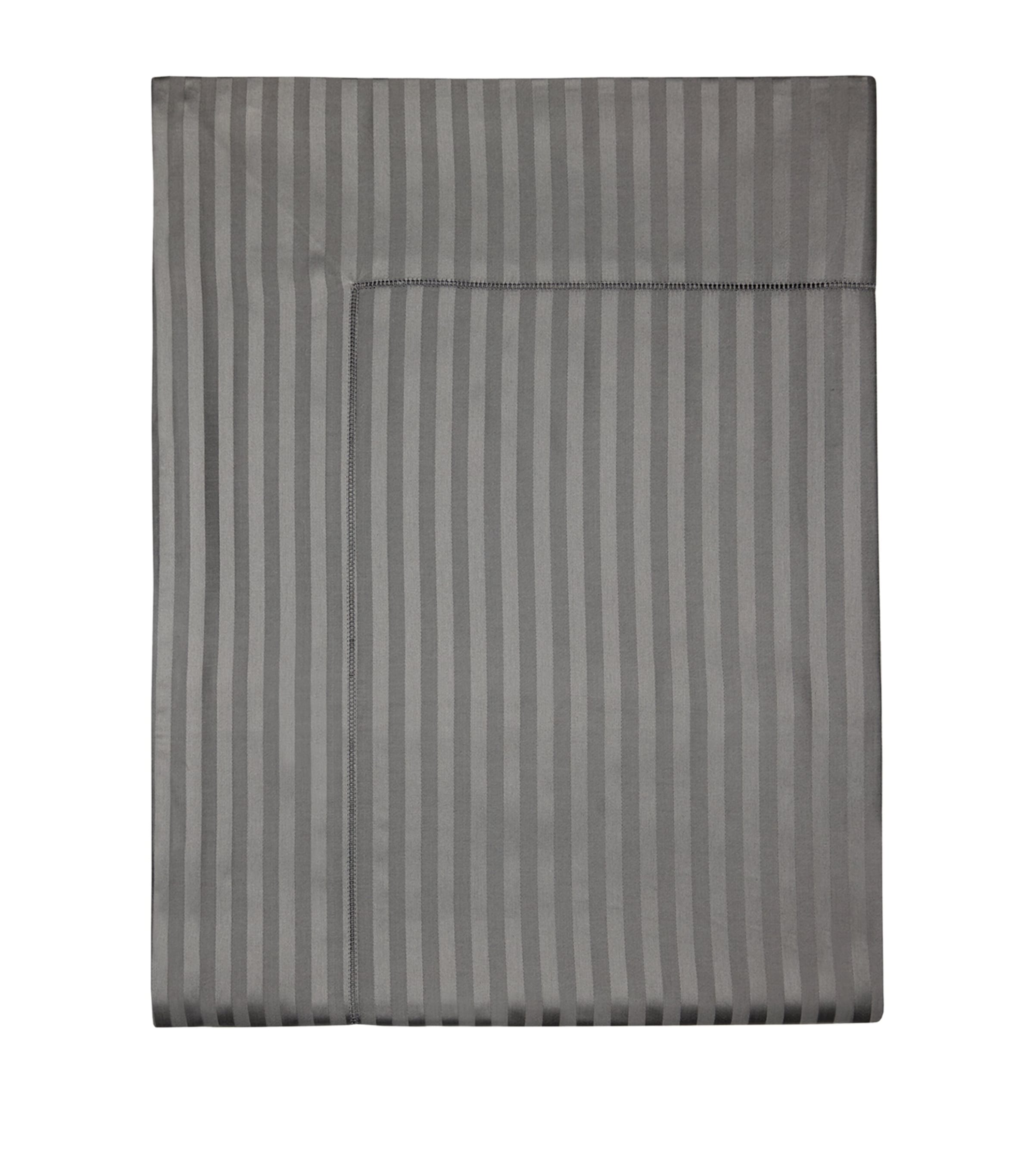 Pratesi Raso Rigato King Flat Sheet In Grey