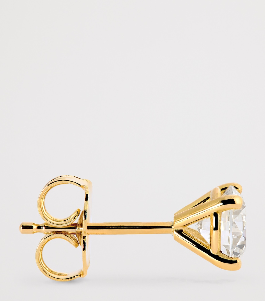 Yellow Gold and Diamond Stud Earrings (1.00ctw) YELLOW GOLD Image 3