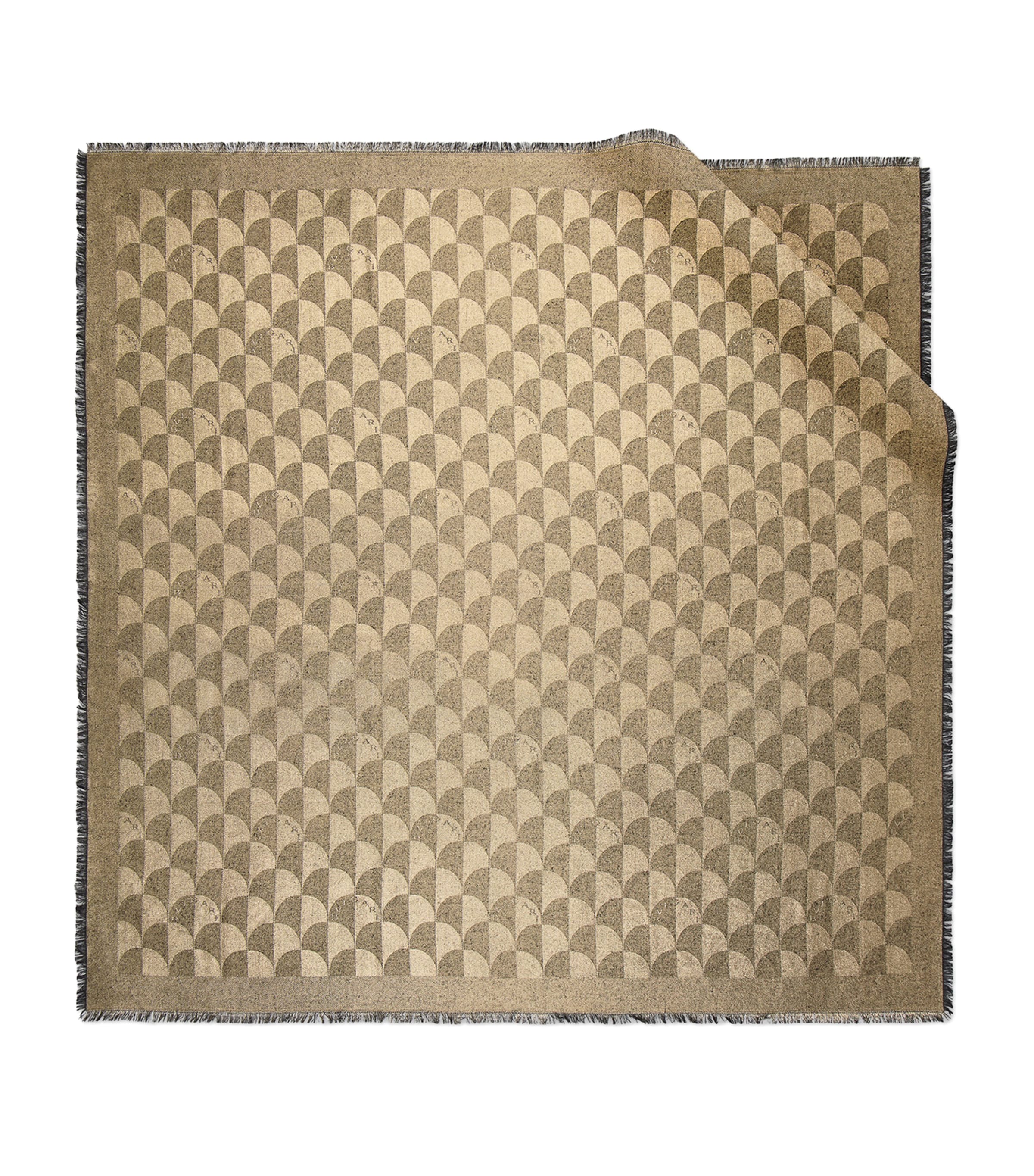 Bvlgari Silk-Wool Maxi Calla Metal Scarf Gold Image 1
