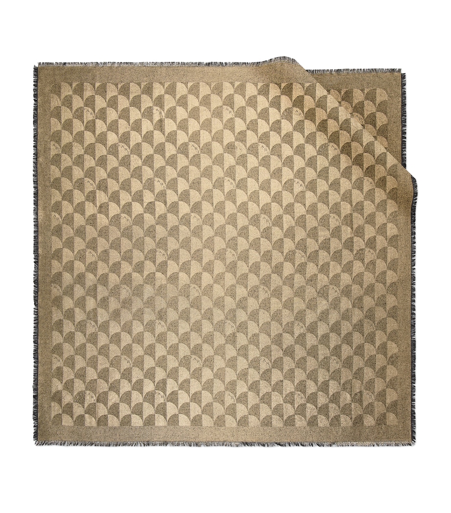Bvlgari Silk-Wool Maxi Calla Metal Scarf Gold Image 1