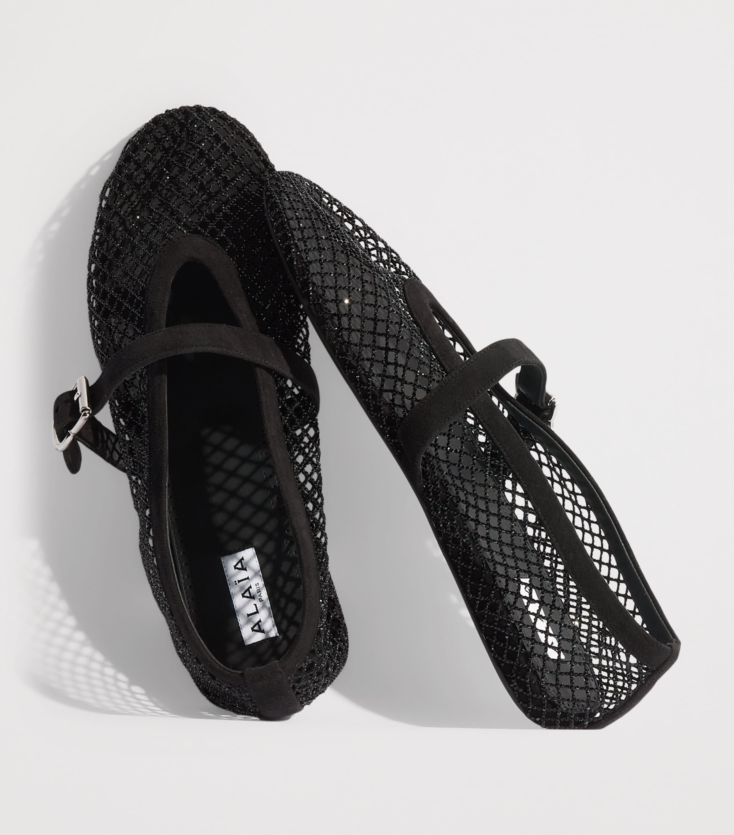Alaïa Mesh Embellished Ballet Flats Black Image 7