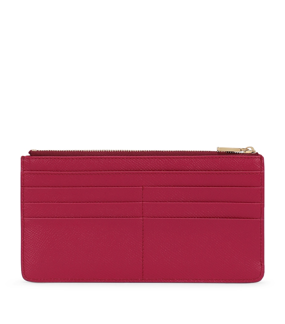 Leather Zip Card Holder 8I484-CYCLAMEN Image 2