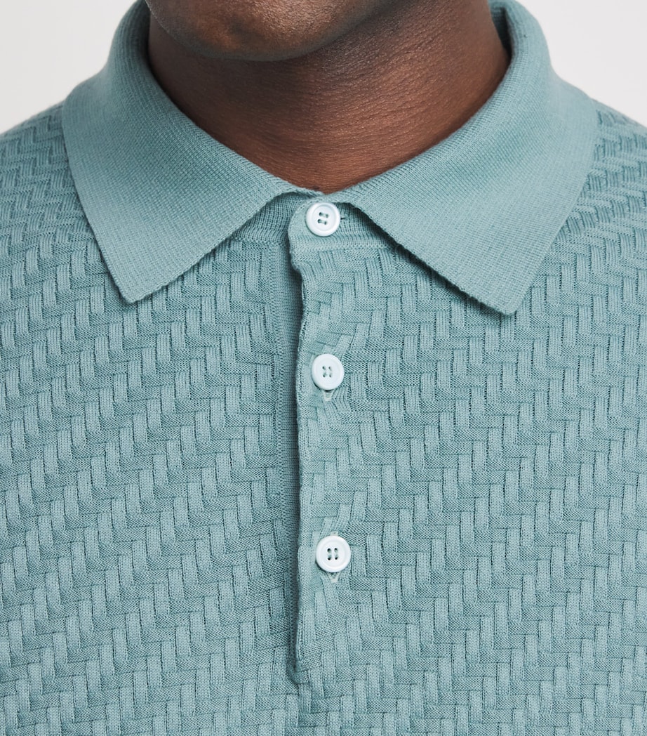 Cotton-Silk-Cashmere Woven Polo Shirt 3900 Image 6