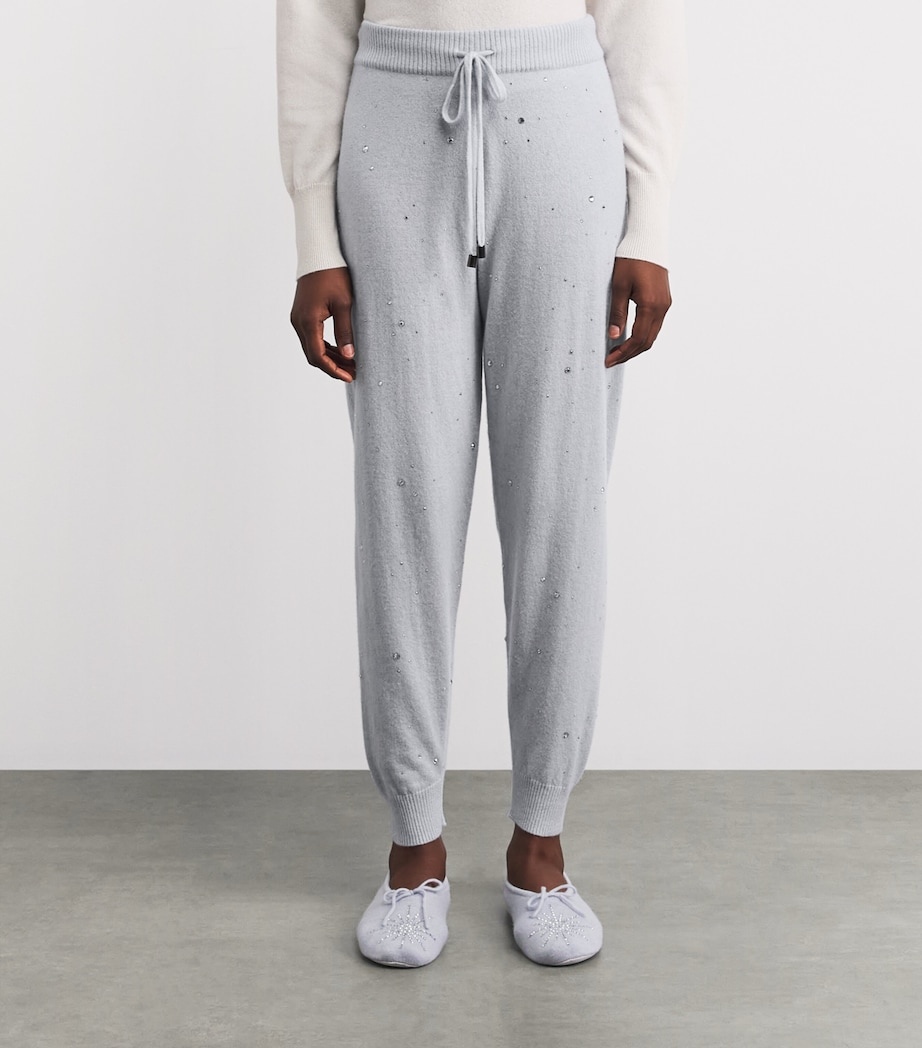 William Sharp Womens Cashmere Crystal-Embellished Sweatpants Blue Mist Blue Shade Image 4