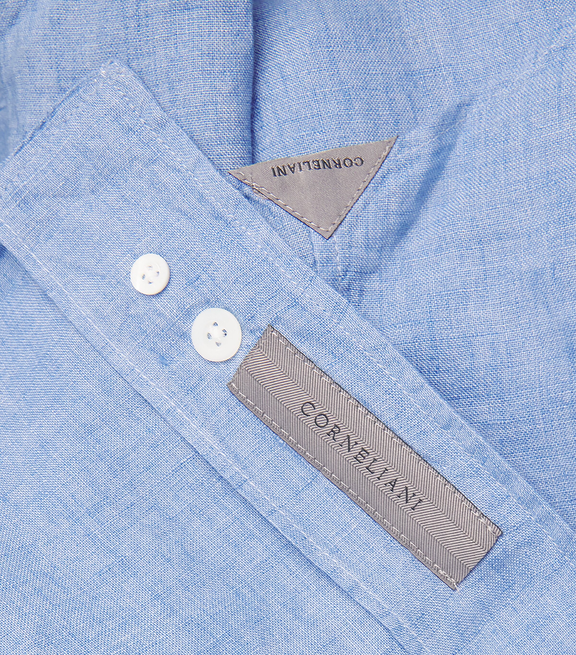 Linen Shirt 007 DRK CERUOLE BLUE Image 5