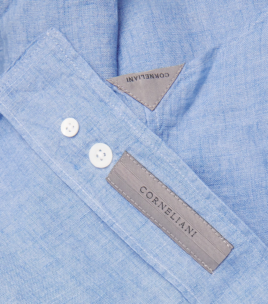 Linen Shirt 007 DRK CERUOLE BLUE Image 5