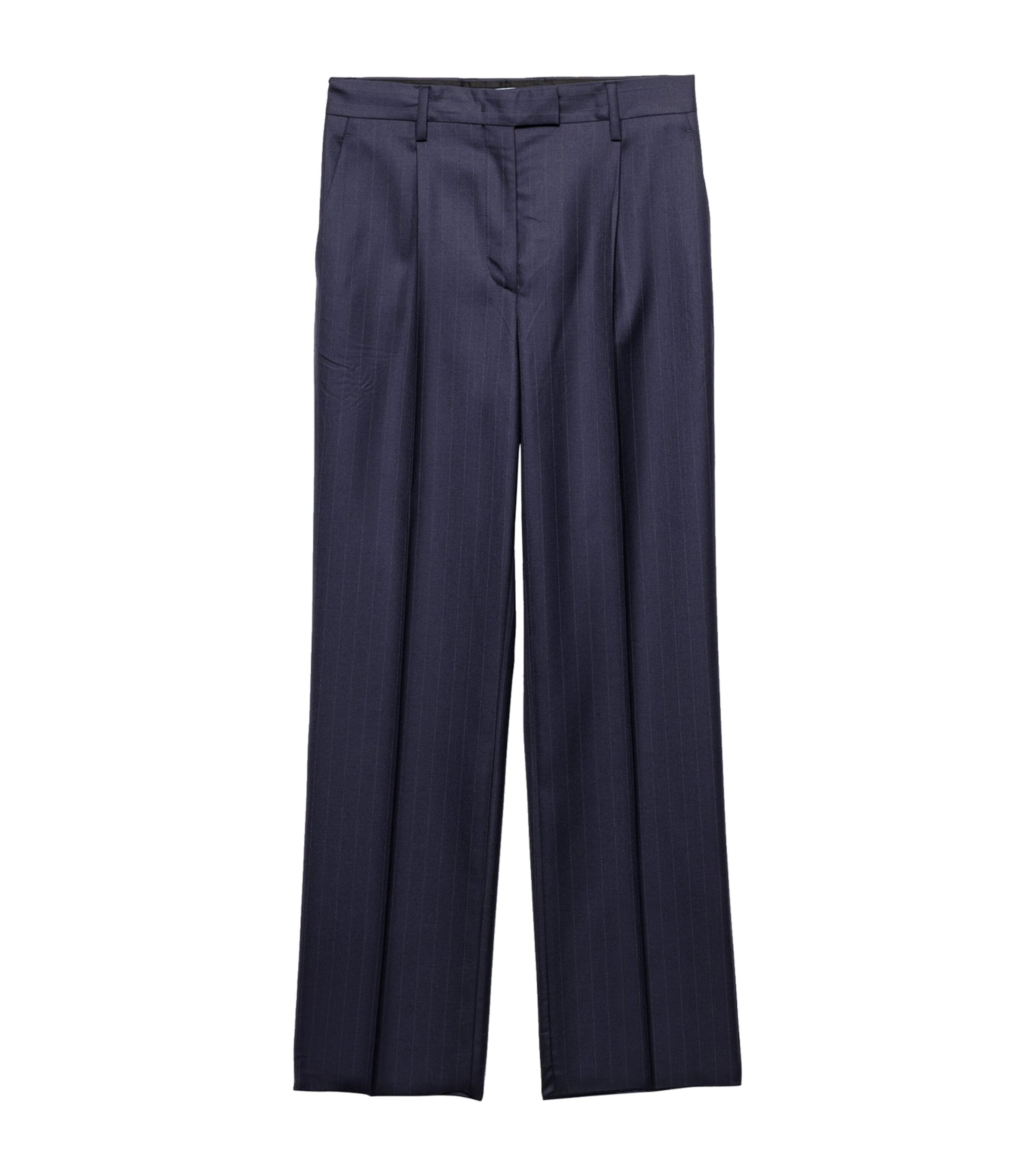 Wool Pinstripe Straight Trousers F0008 Image 1