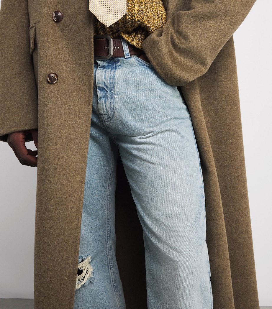 Ripped Straight Jeans INDIGO WASH Image 6