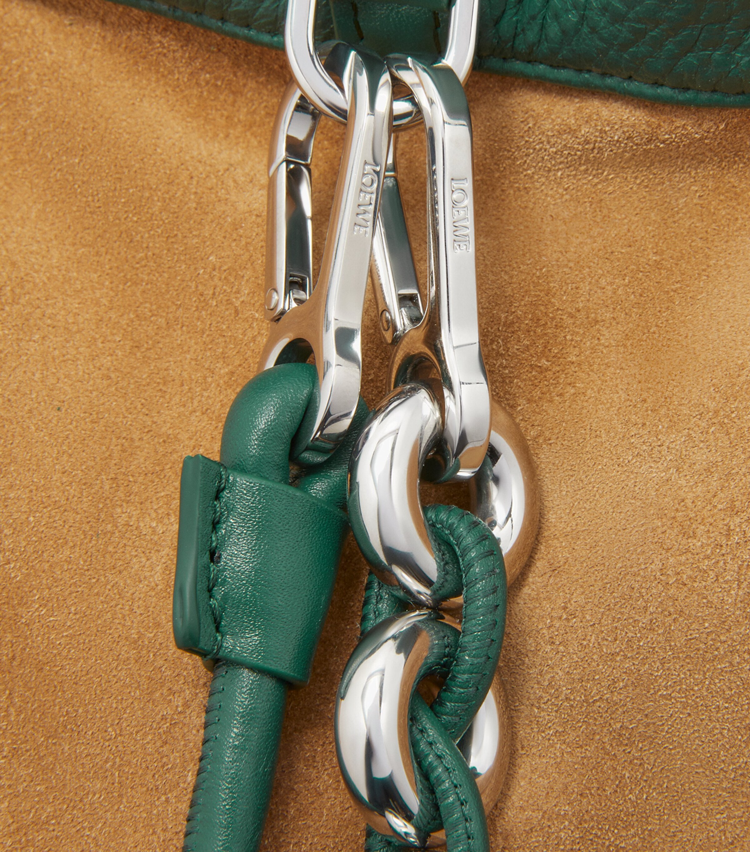 LOEWE Large Leather Flamenco Purse Evergreen Image 10