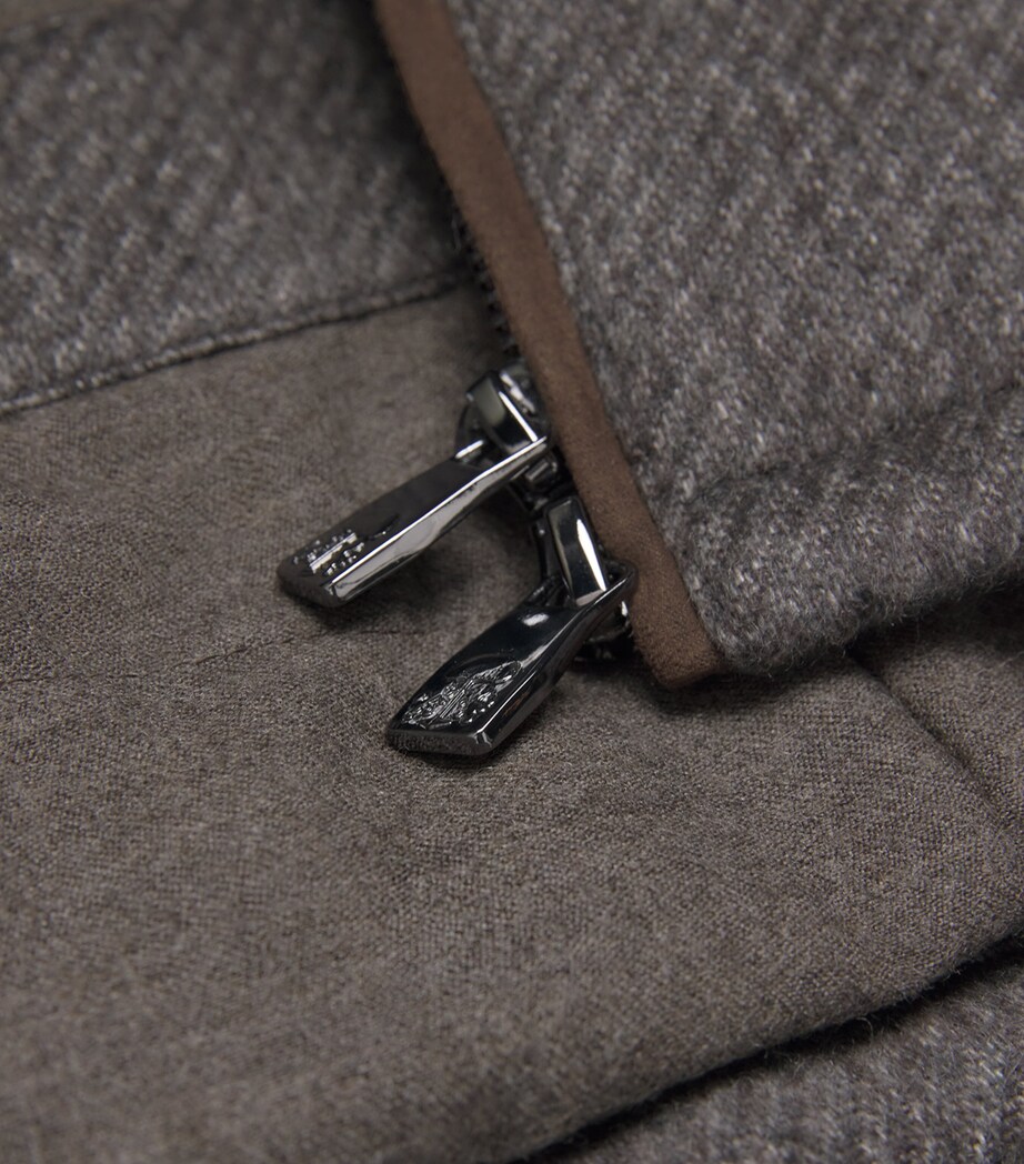 Corneliani Mens Silk-Cashmere Gilet Grey Melange Image 5