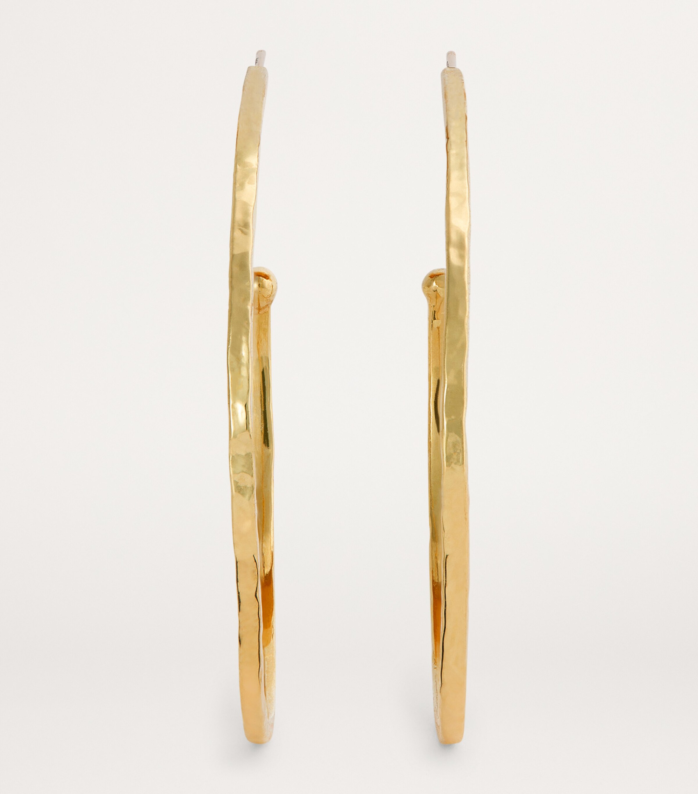 Medium Yellow Gold Hammered Hoop Earrings YELLOW GOLD Image 3