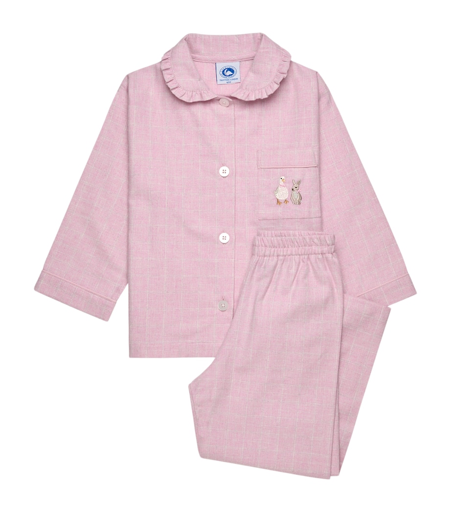 Cotton Check Duck and Bunny Pyjama Set (2-5 Years) PINK Image 1