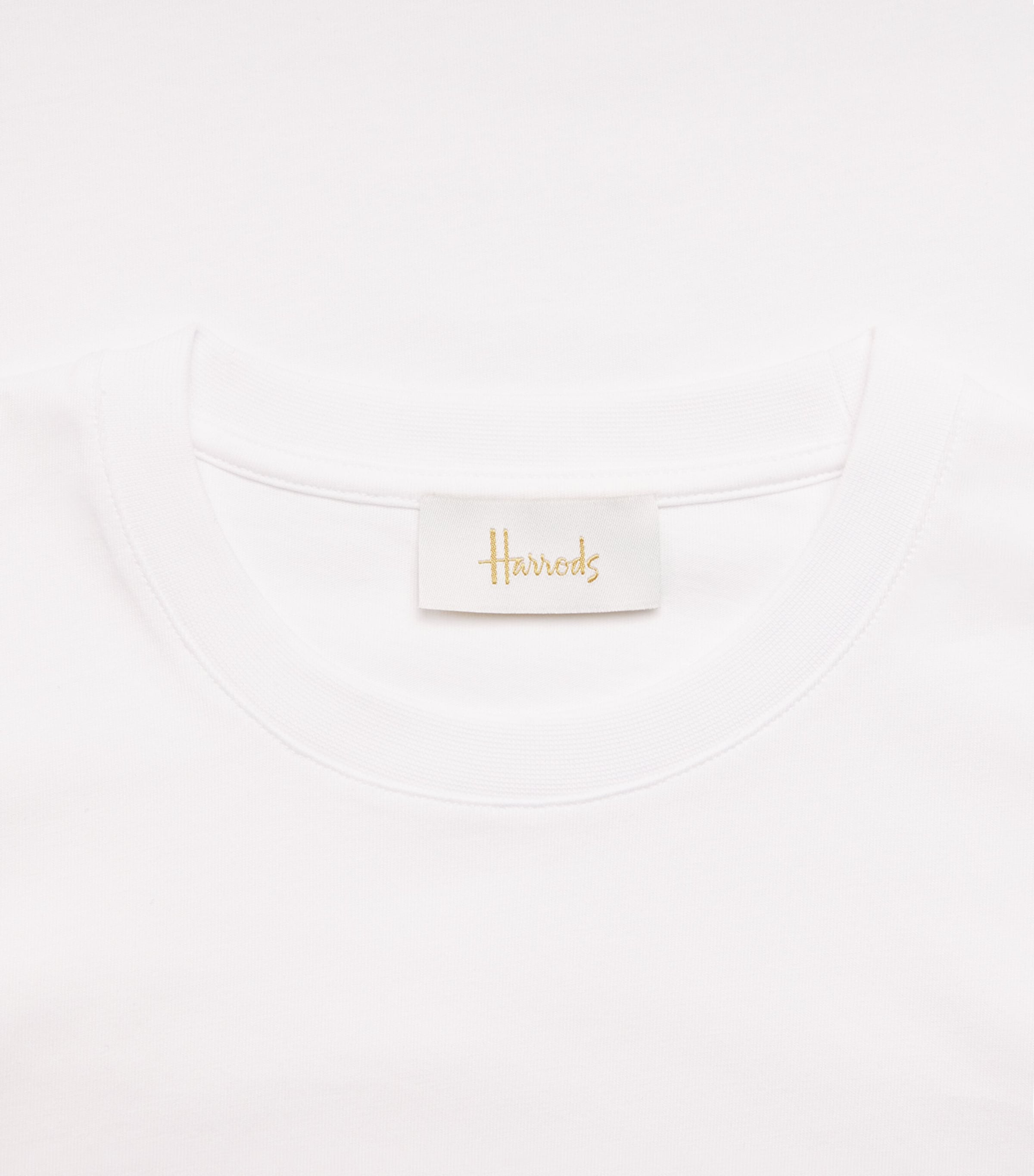 Harrods Womens Cotton Crew-Neck T-Shirt White Image 6