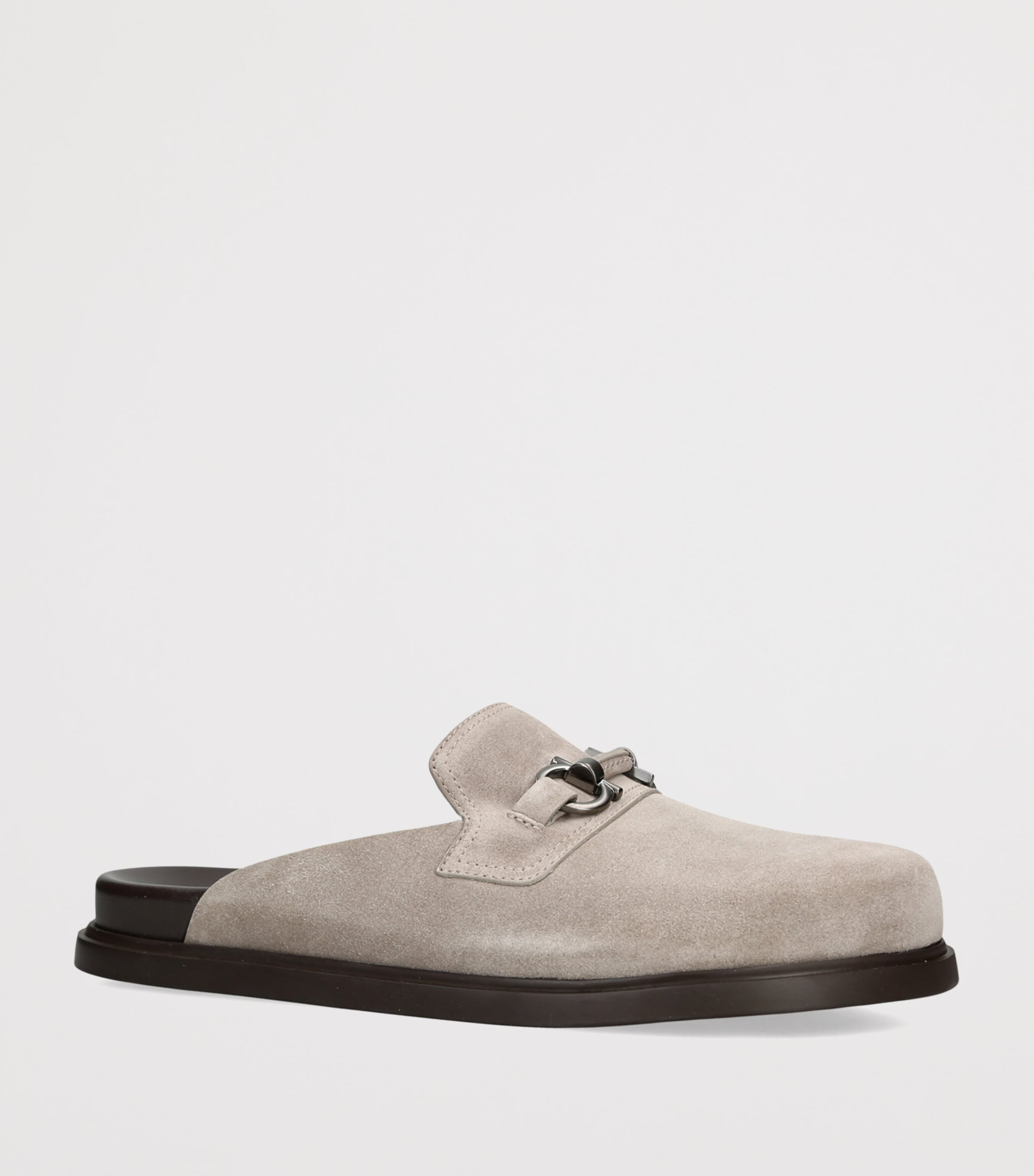 Salvatore Ferragamo Suede Santiago Mules Beige Image 2