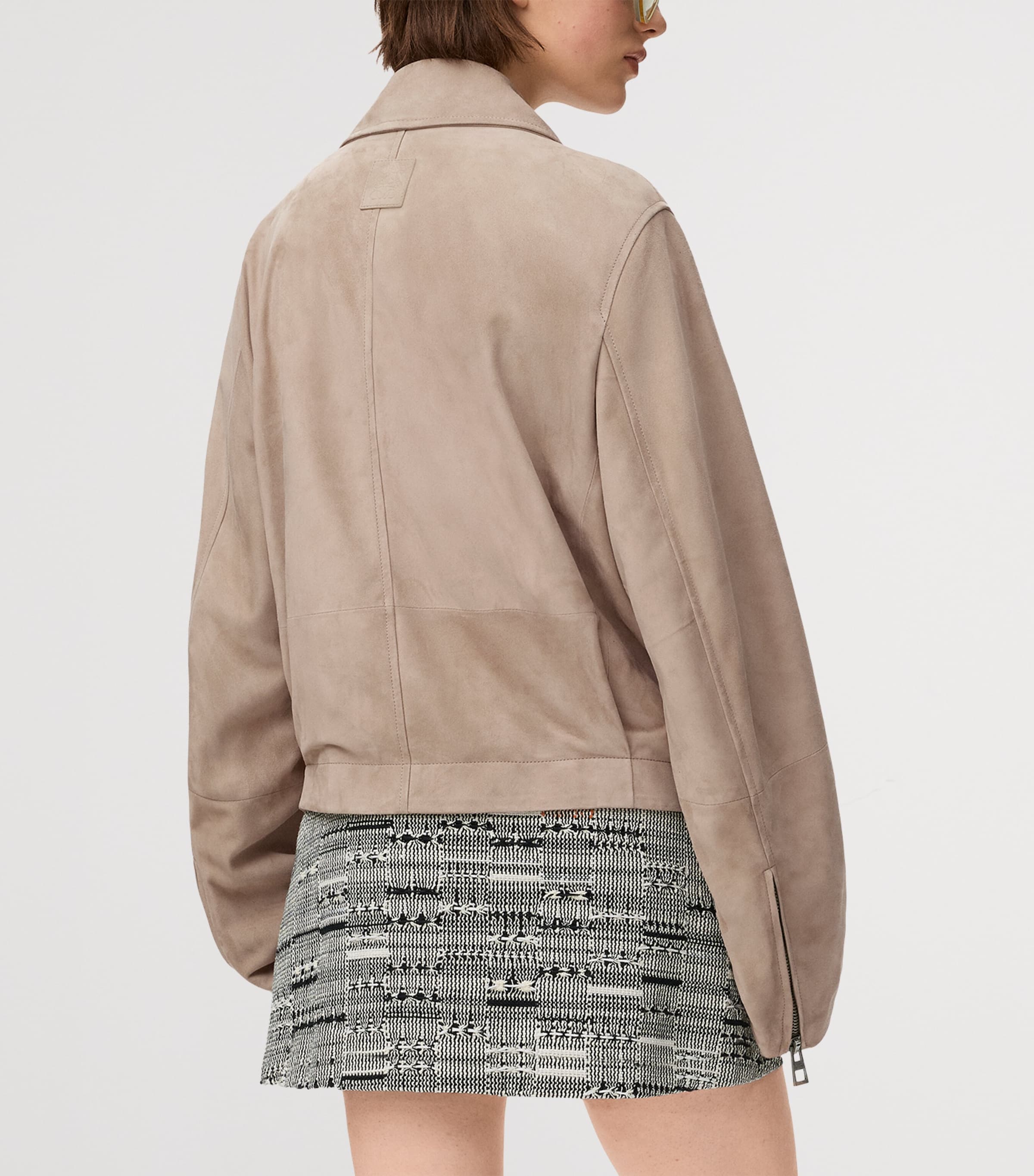 Suede Buckled Shirt Jacket DARK BEIGE Image 4