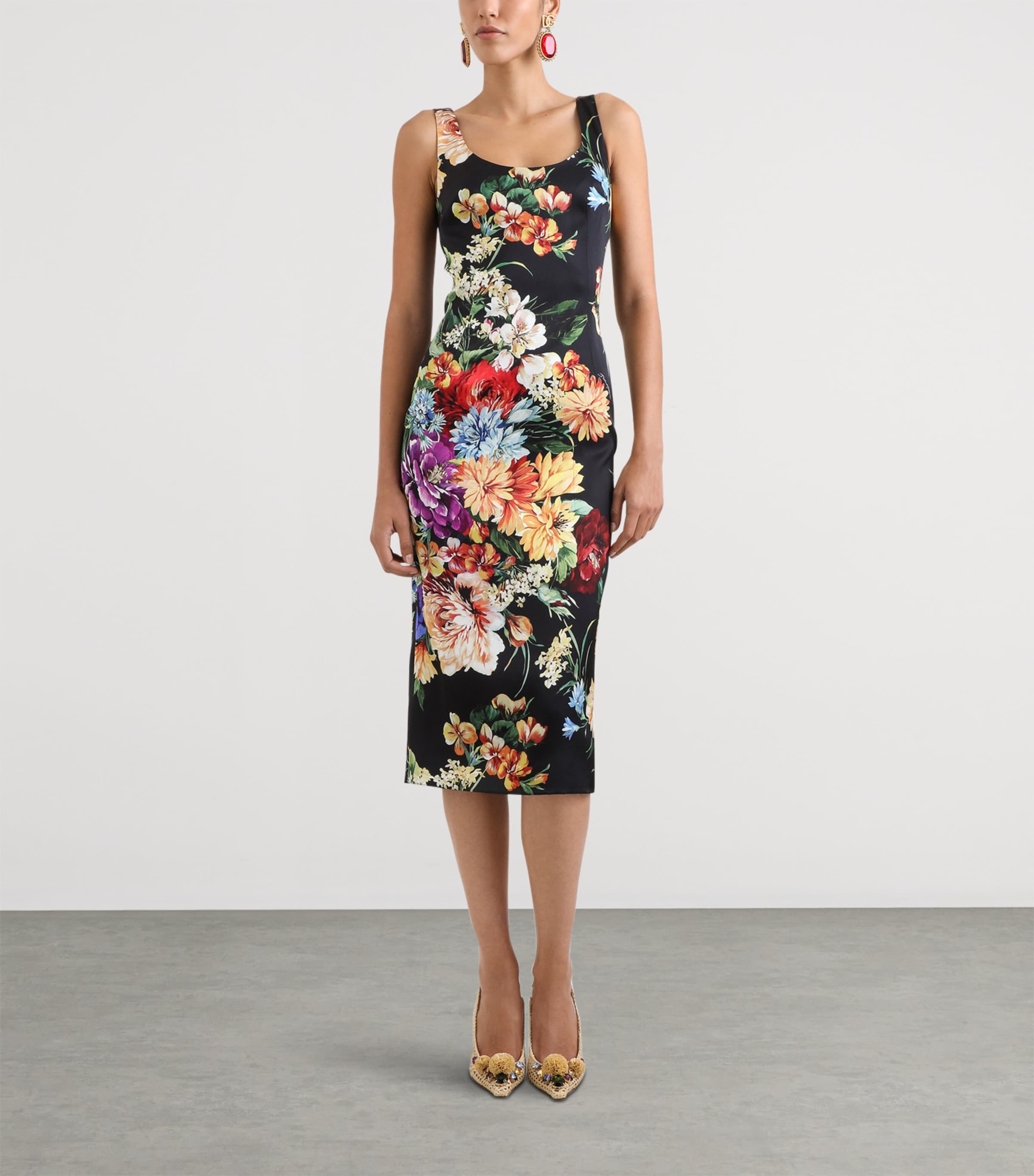 Floral Print Midi Dress HN5PC-B.FIORI CRET. Image 2