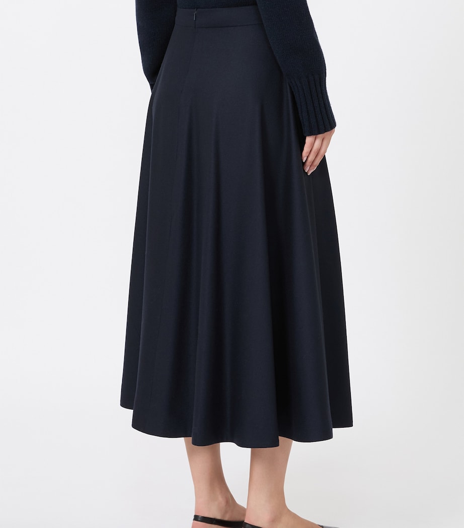 Max Mara Womens Virgin Wool Midi Skirt Midnightblue Image 4