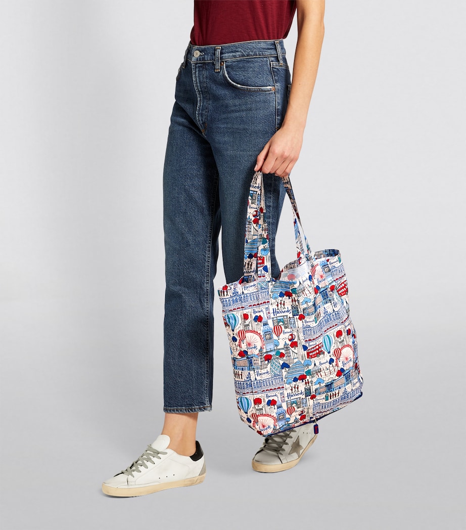 Harrods Pretty City Foldaway Shopper Bag Image 8