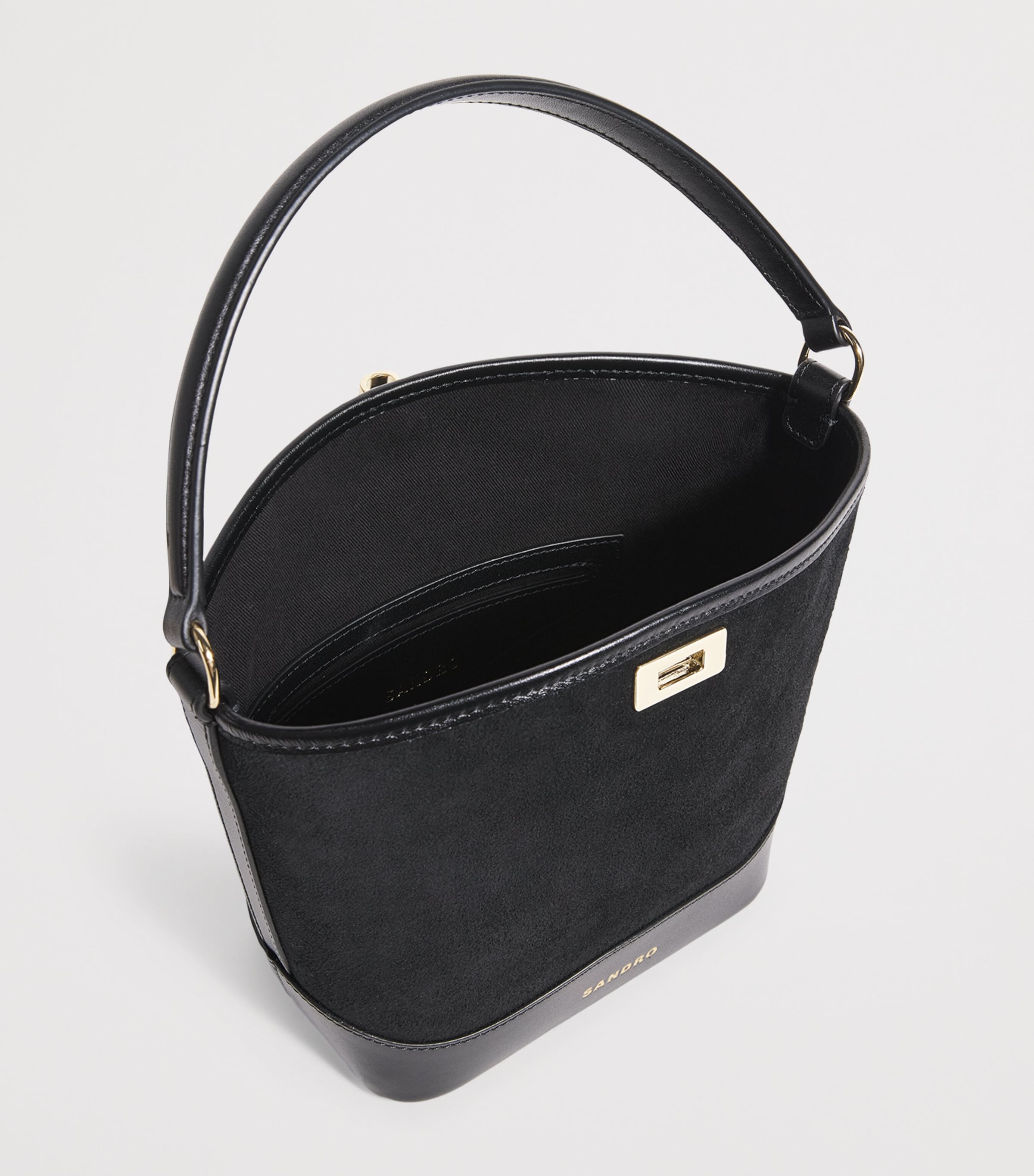 Mini Suede Tangoso Bucket Bag BLACK Image 4