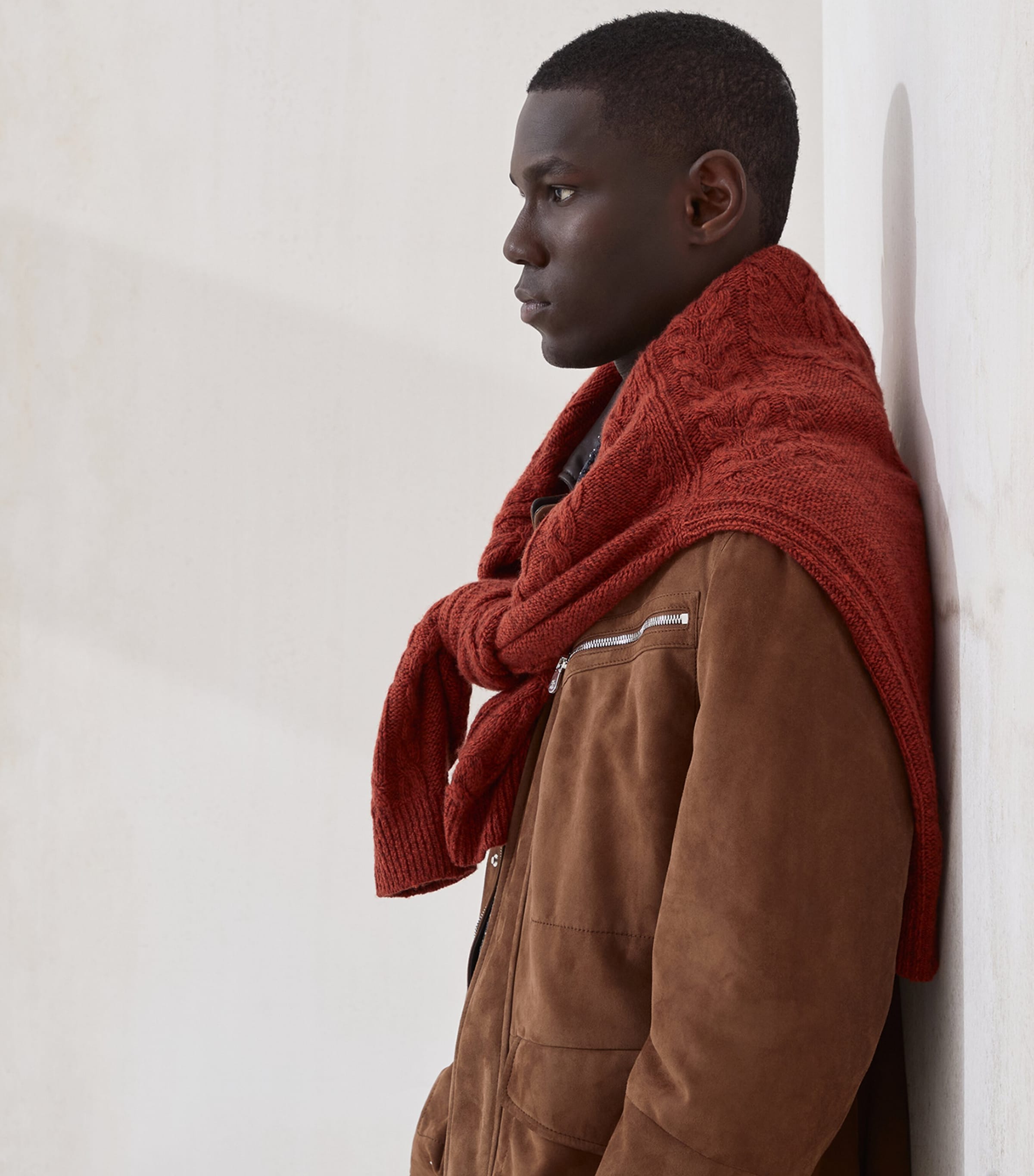 Suede Leather Padded Jacket CWB63 Image 6