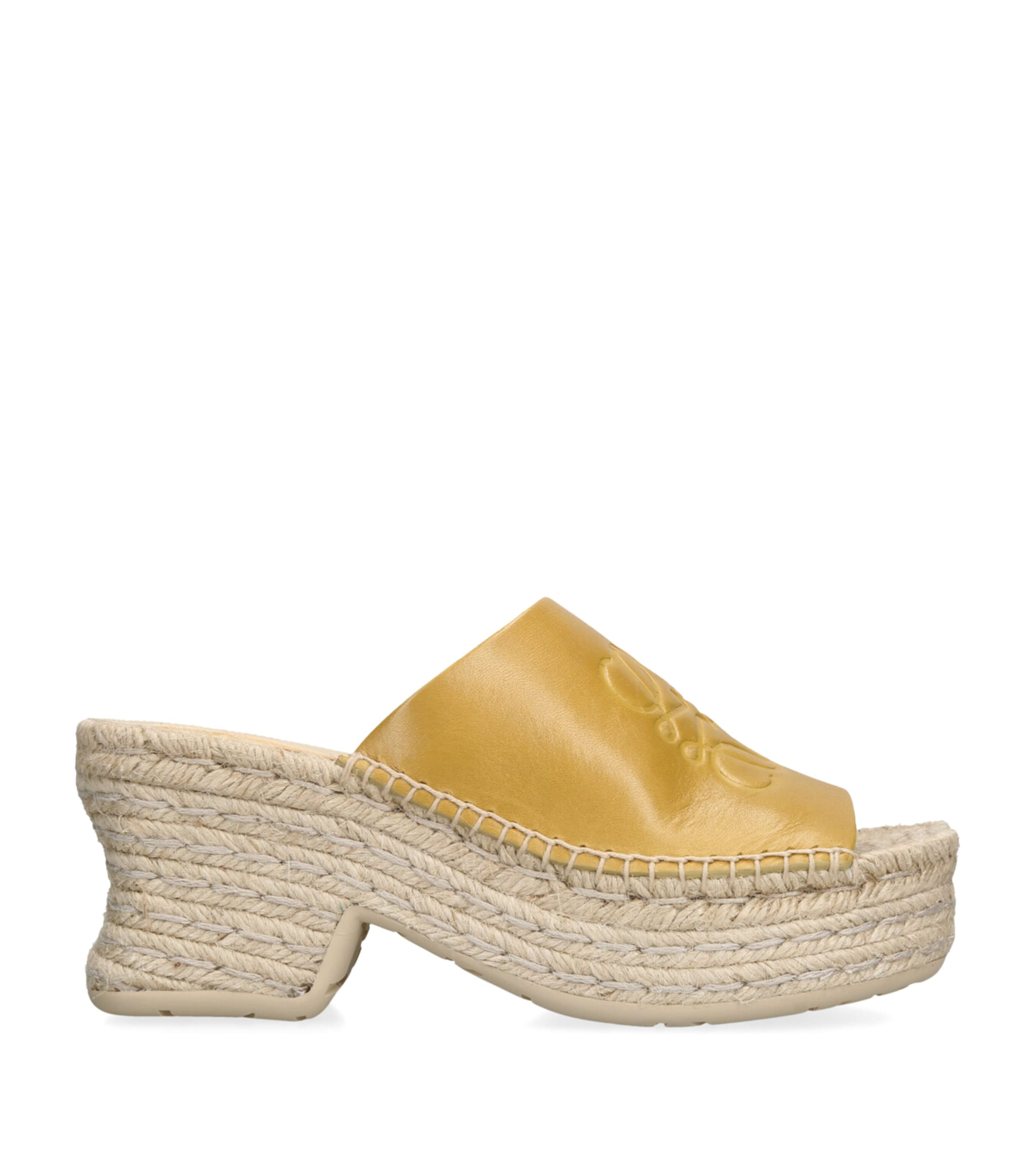 Loewe Leather Petal Espadrille Wedge Sandals 80