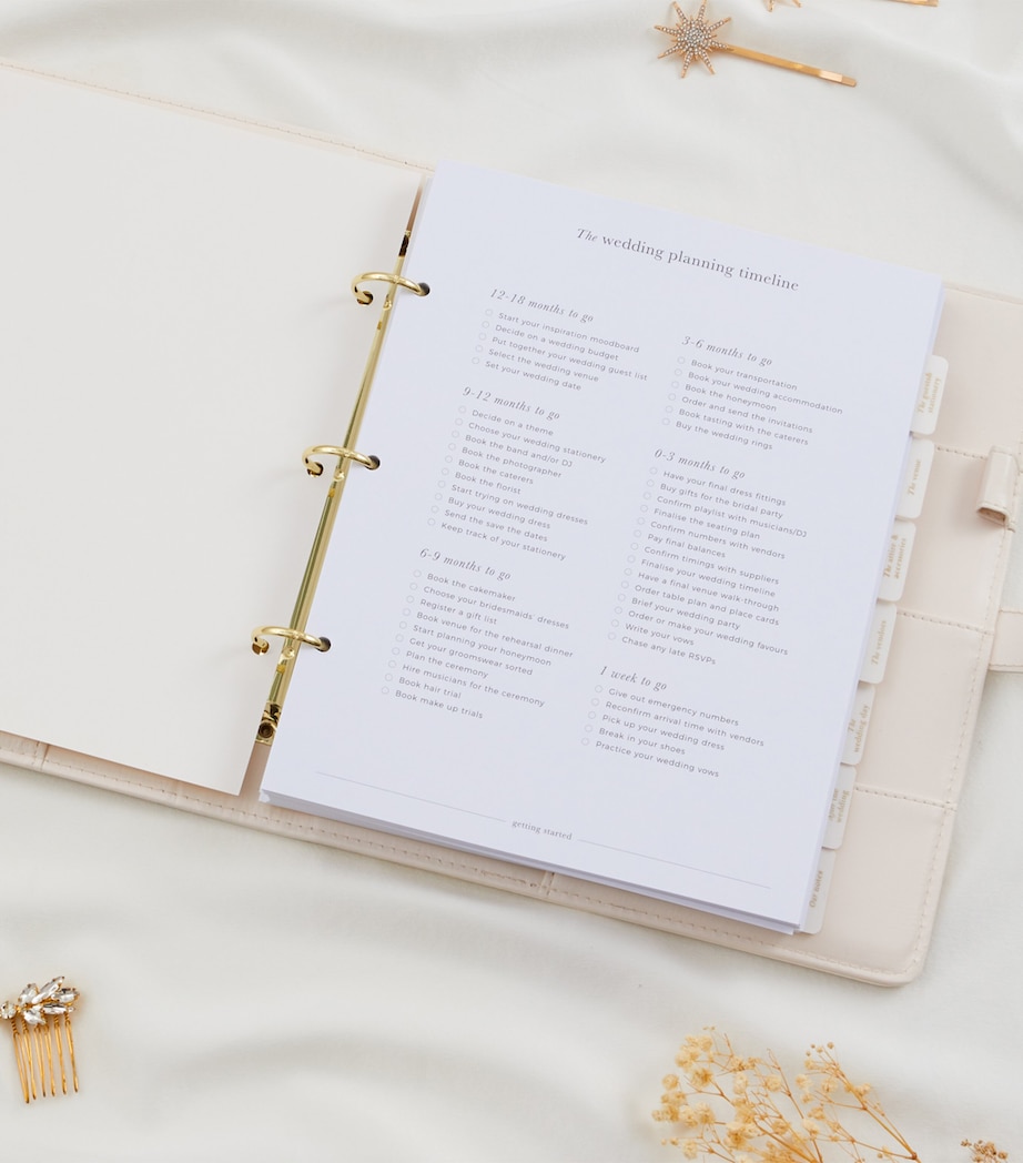 Blush and Gold Our Wedding Planner Binder White, Gold Image 7
