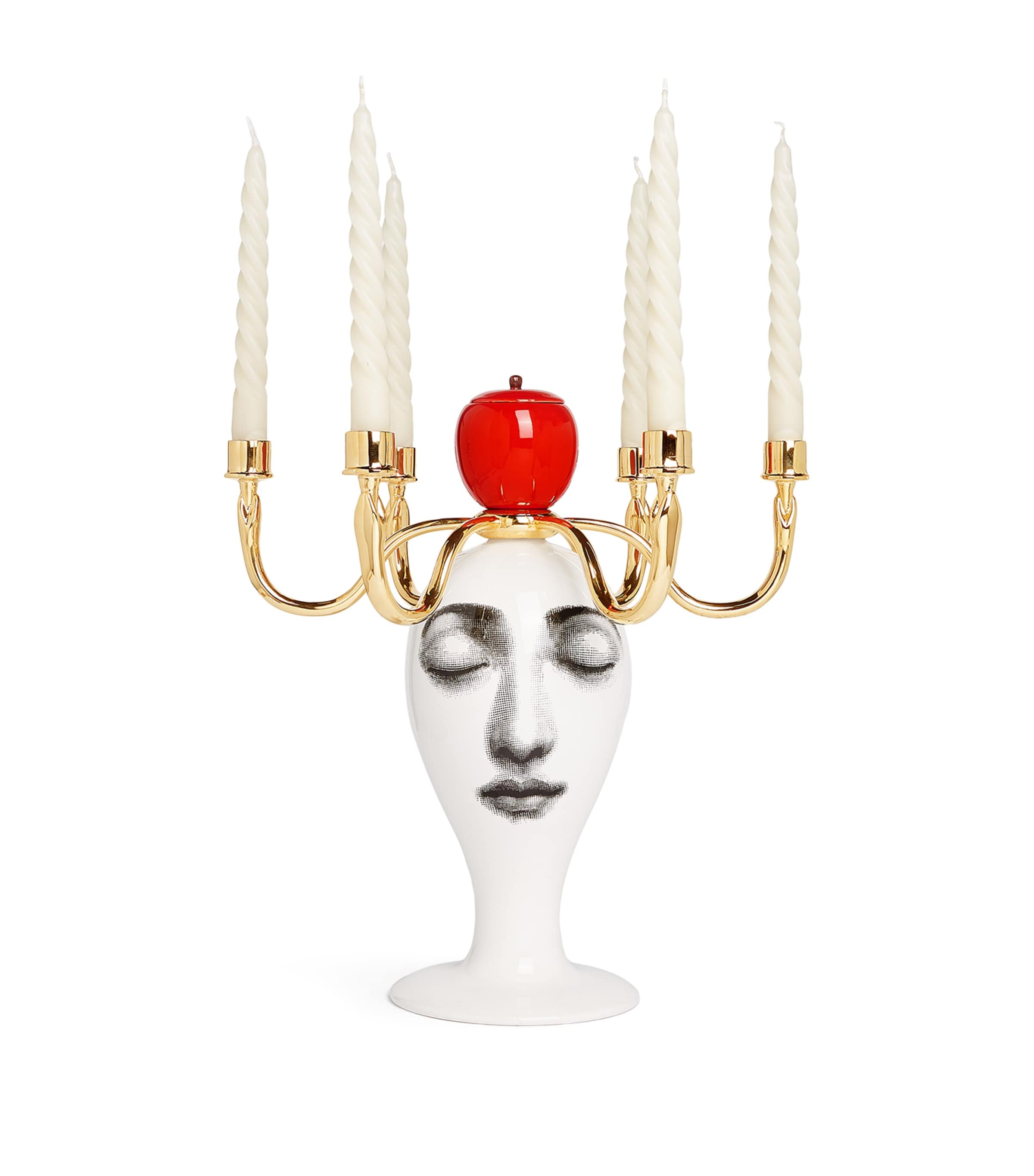 Fornasetti Sul Tardi Candelabra In Gold