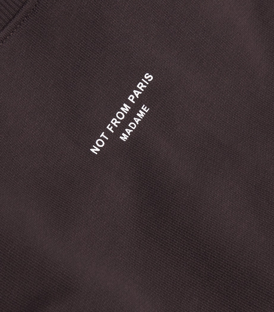 Cotton Slogan Sweatshirt DBN / DARK BROWN Image 5