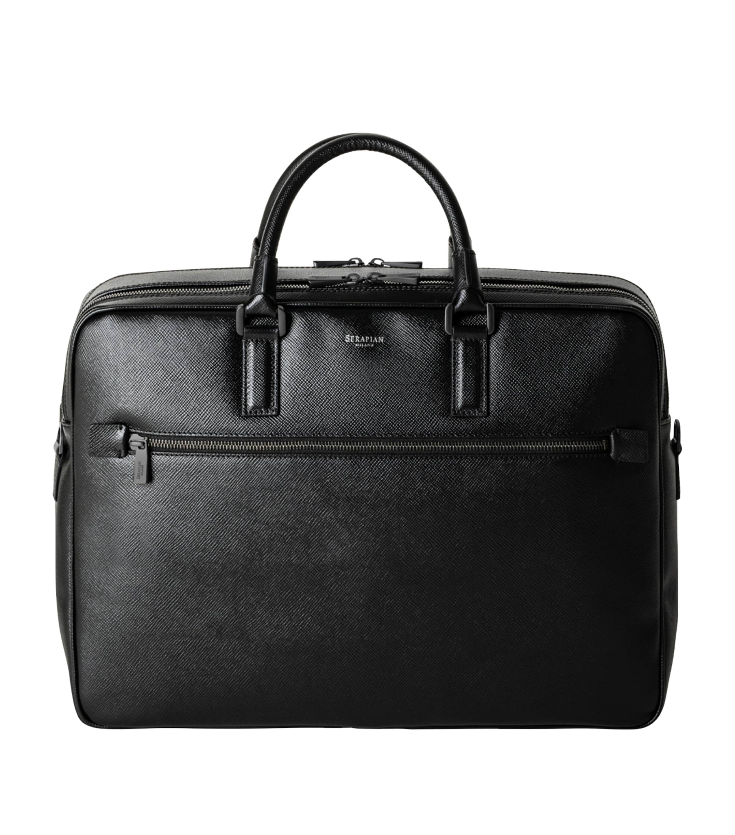 Serapian Leather Double Evolution Briefcase | Men Bags | Laptops & Briefcases