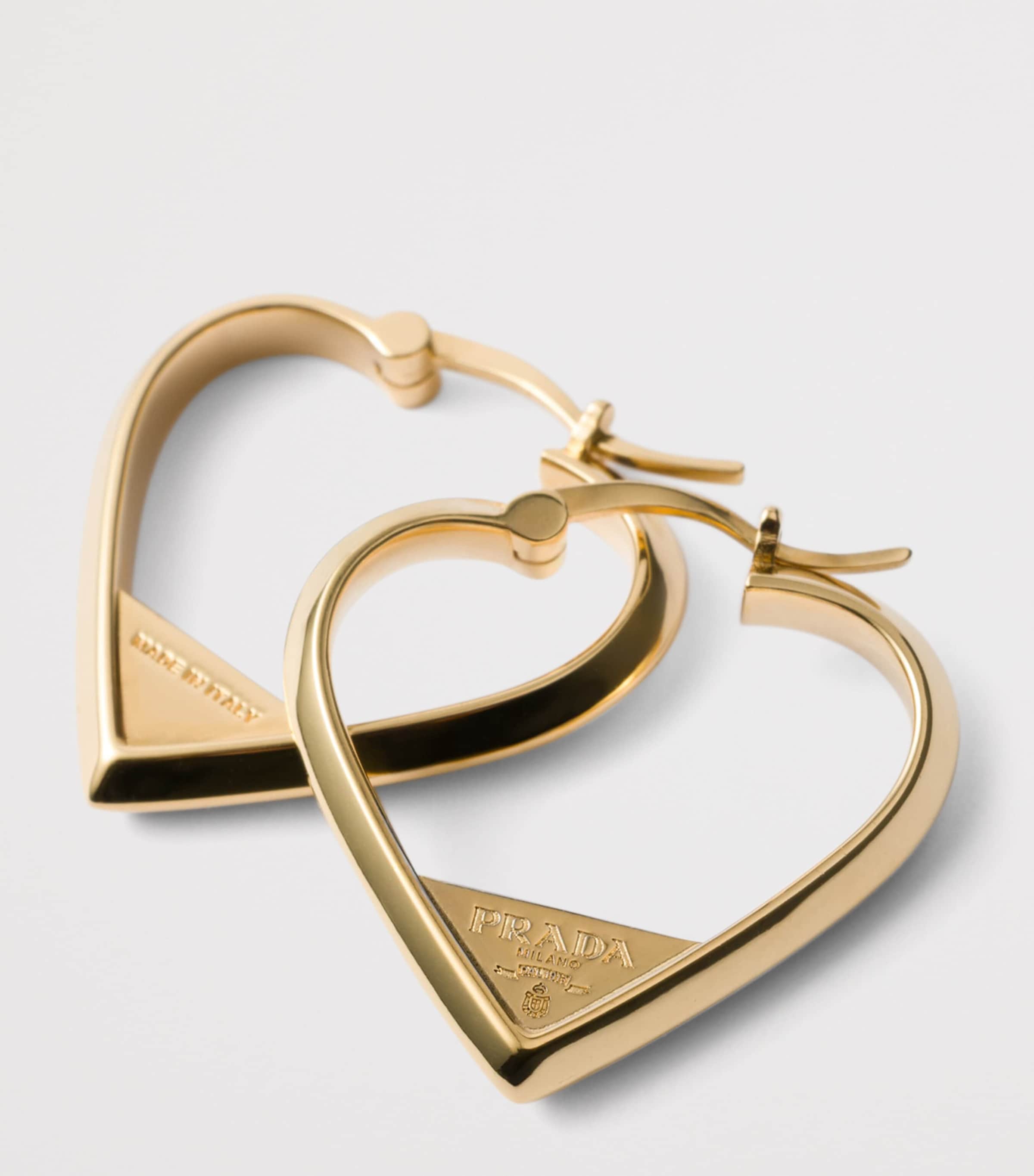 Prada Heart Motif Earrings Gold/silver Image 2