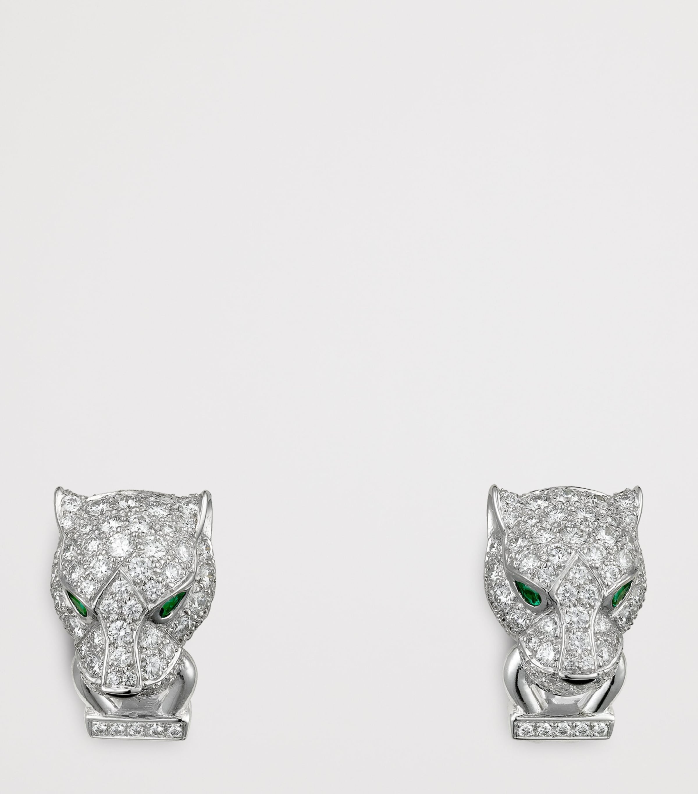 Cartier White Gold, Diamond, Emerald and Onyx Panthère de Cartier Earrings White Gold Image 3