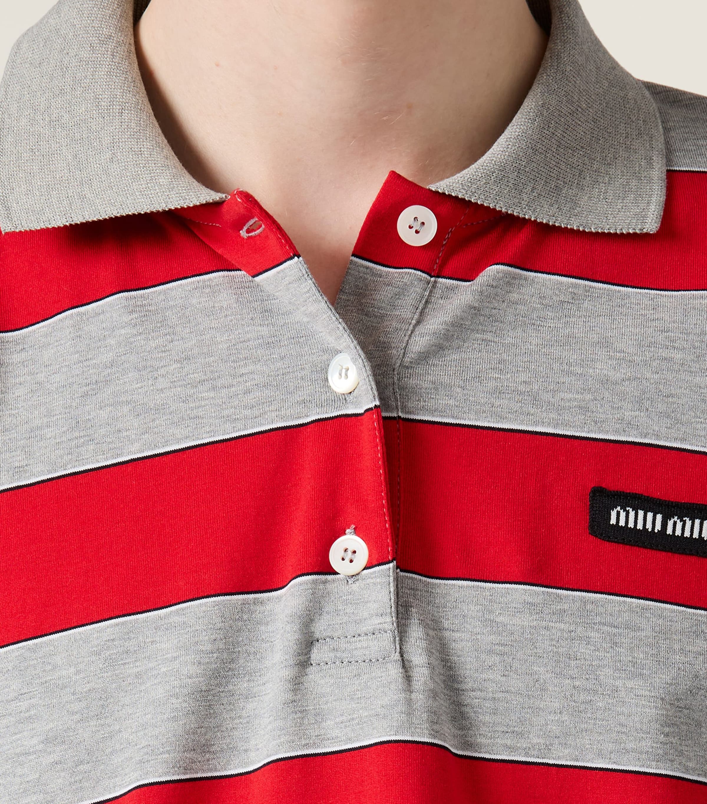 Miu Miu Womens Cotton Stripe Rugby Shirt Image 6
