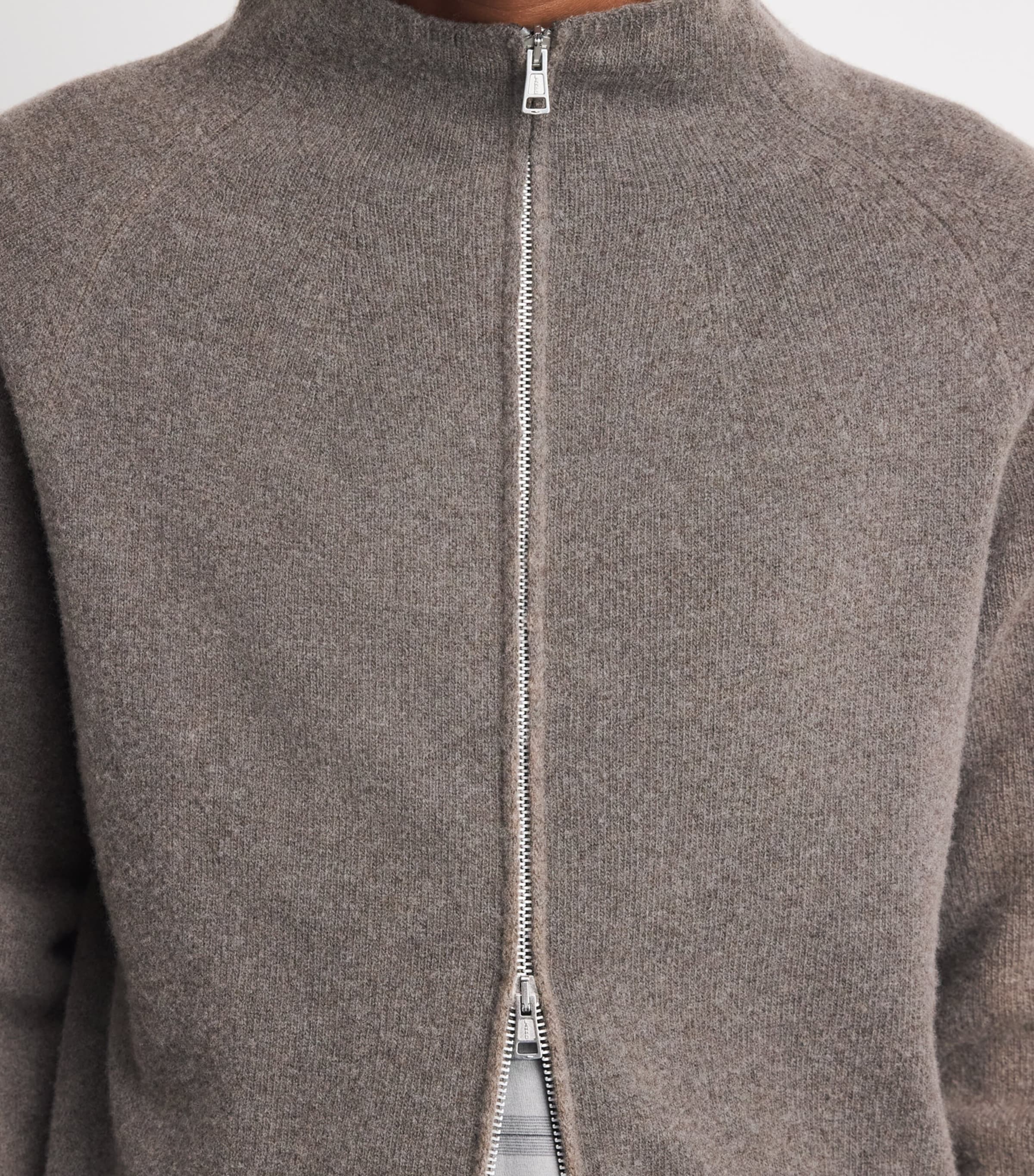 Our Legacy Mens Wool Line Zip-Up Cardigan Mud Spray Dy Chrb Wl Image 3