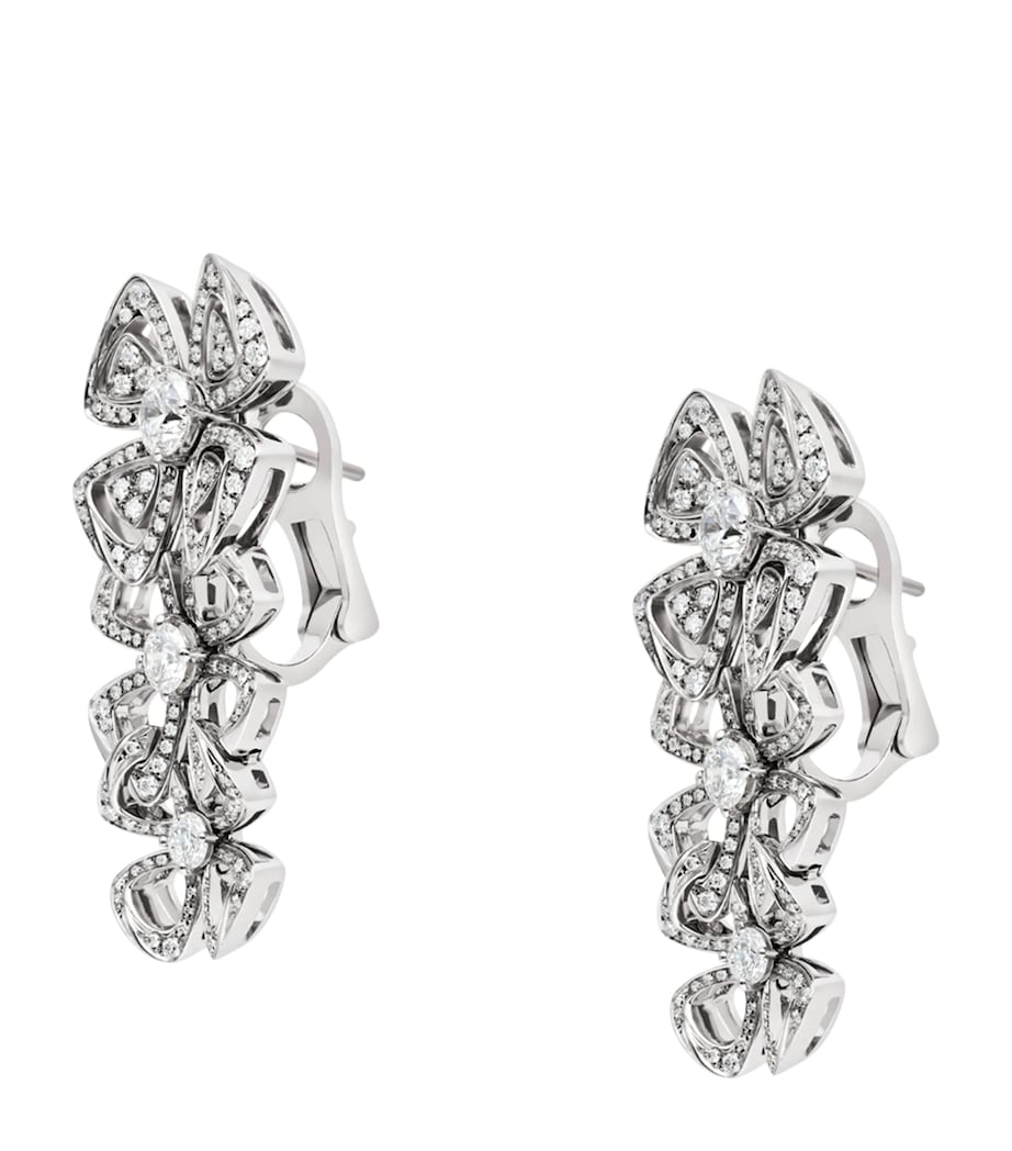 Bvlgari White Gold and Diamond Fiorever Pendant Earrings White Gold Image 2