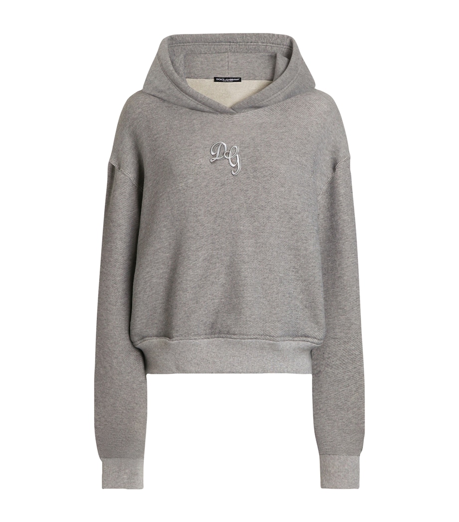 Dolce&Gabbana Womens Cotton-Blend Logo Hoodie Mela Image 1