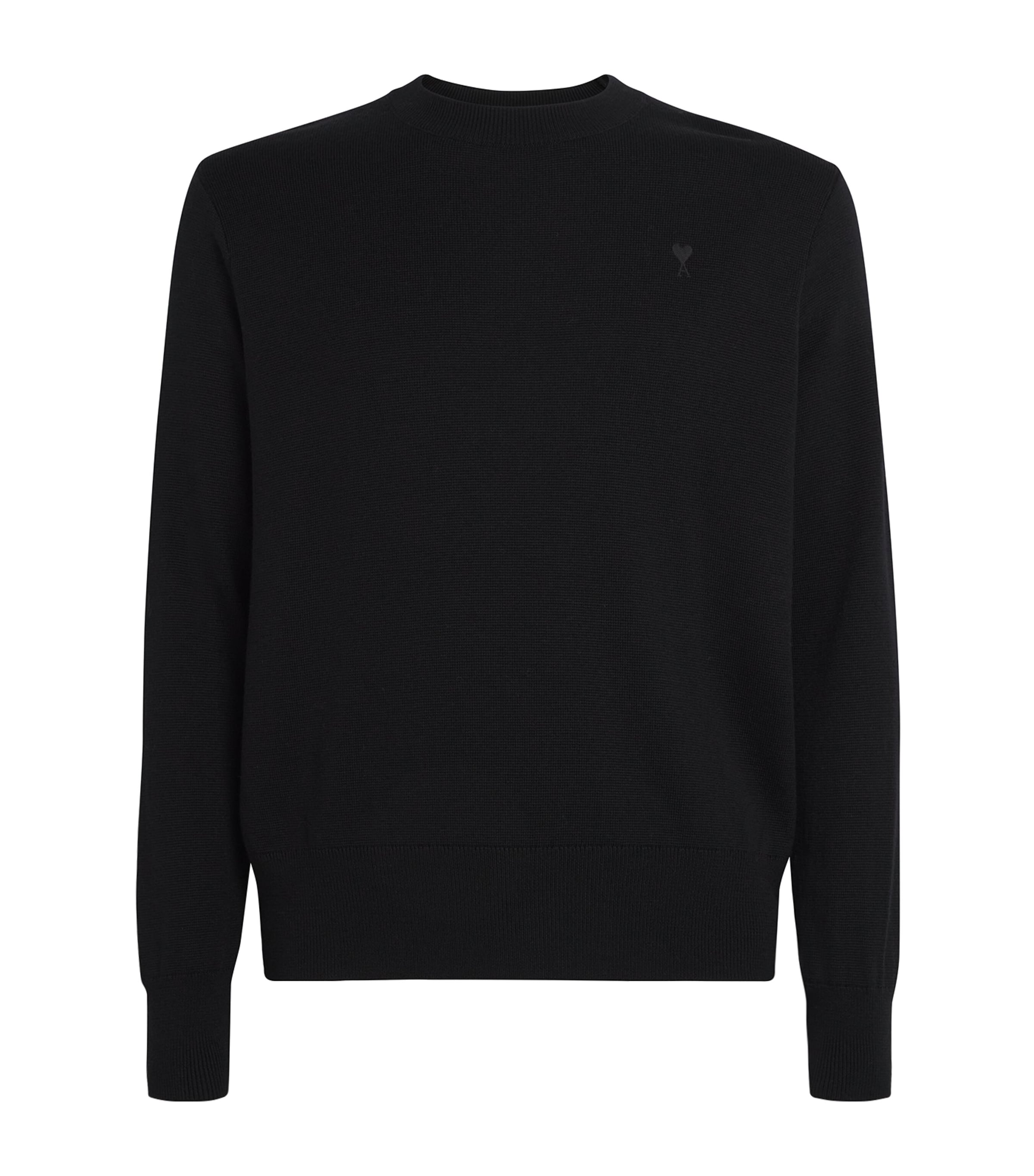 Merino Wool Logo Sweatshirt 0180 - NOIR/NOIR Image 1