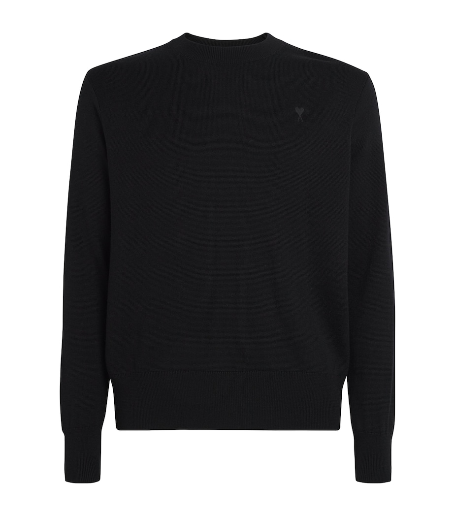 Merino Wool Logo Sweatshirt 0180 - NOIR/NOIR Image 1