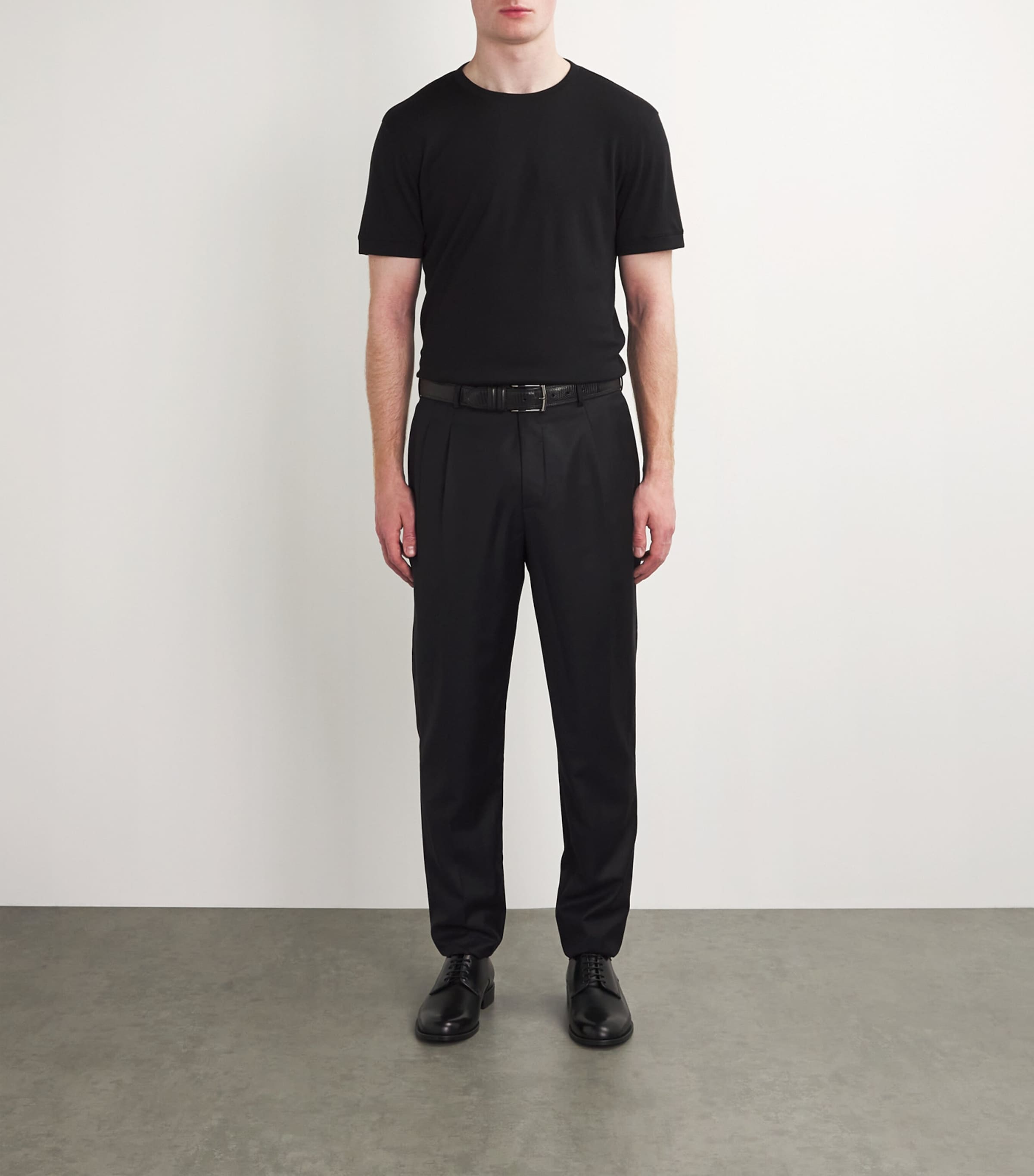 Giorgio Armani 100%ウール スラックス 黒 Giorgio Armani Blue Virgin Wool Tailored Trousers | Harrods UK