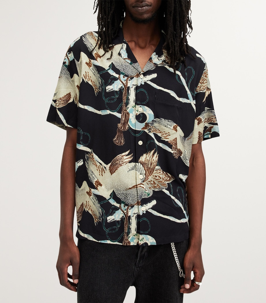 Printed Buzzard Shirt JET BLACK Image 4