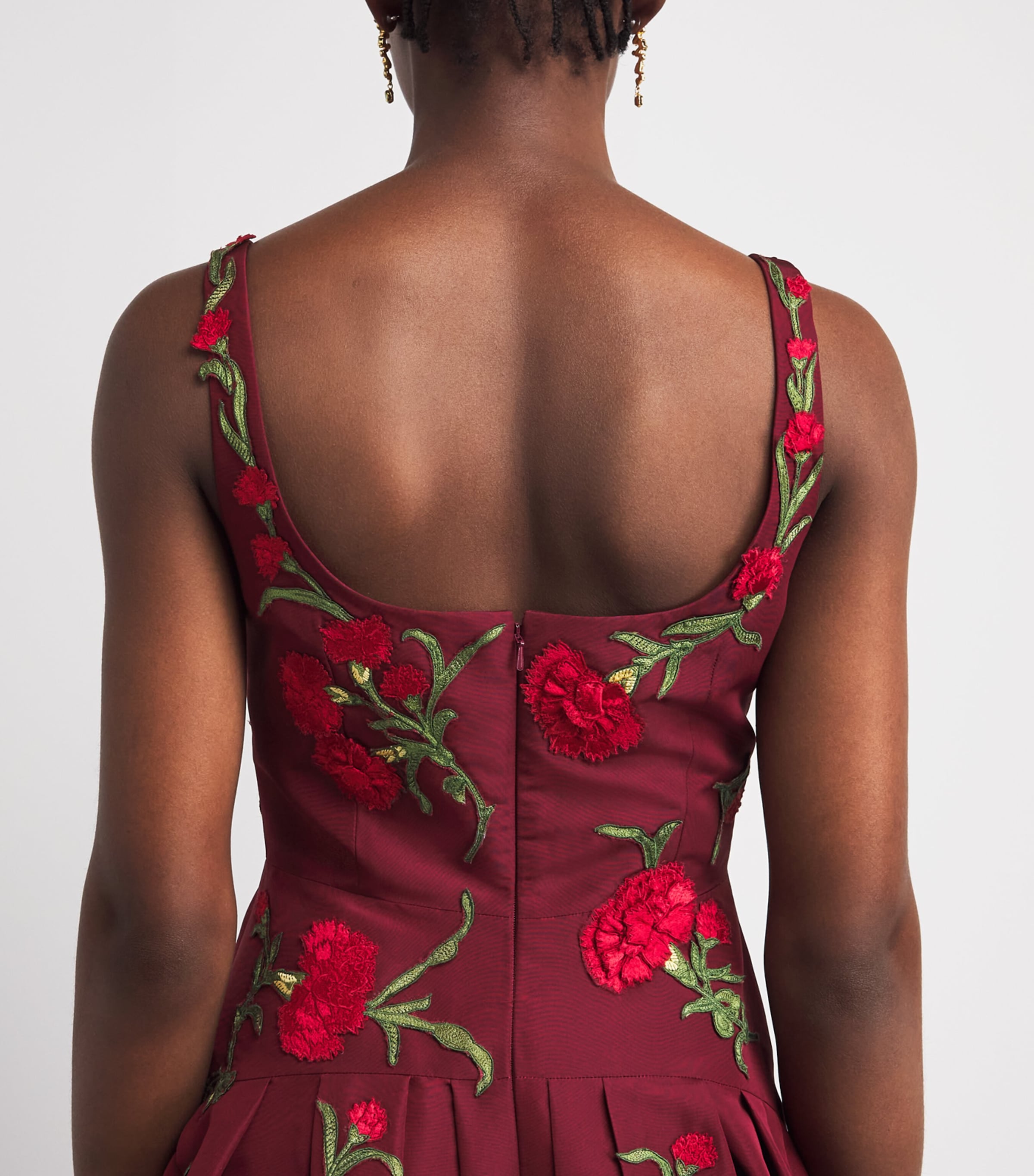 Carolina Herrera Womens Silk Floral Embroidered Midi Dress Rioja Multi Image 5