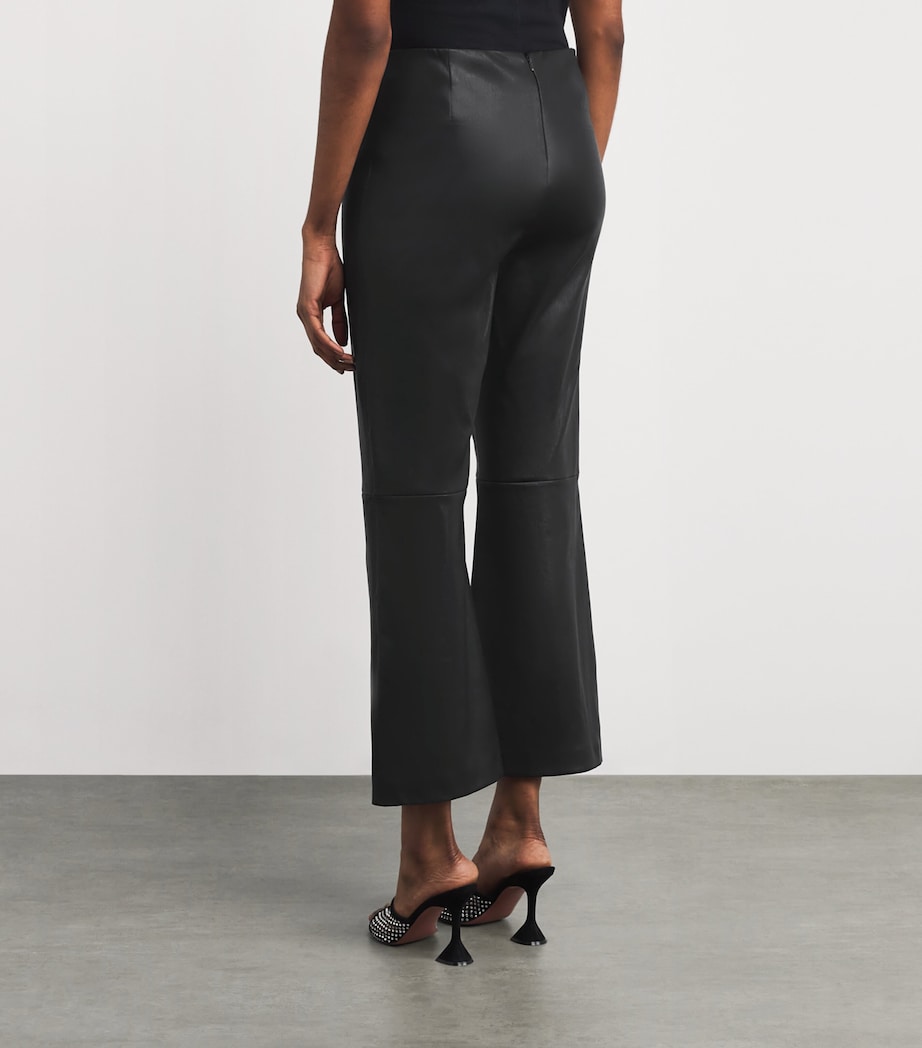 Leather Irina Flared Trousers BLACK Image 4