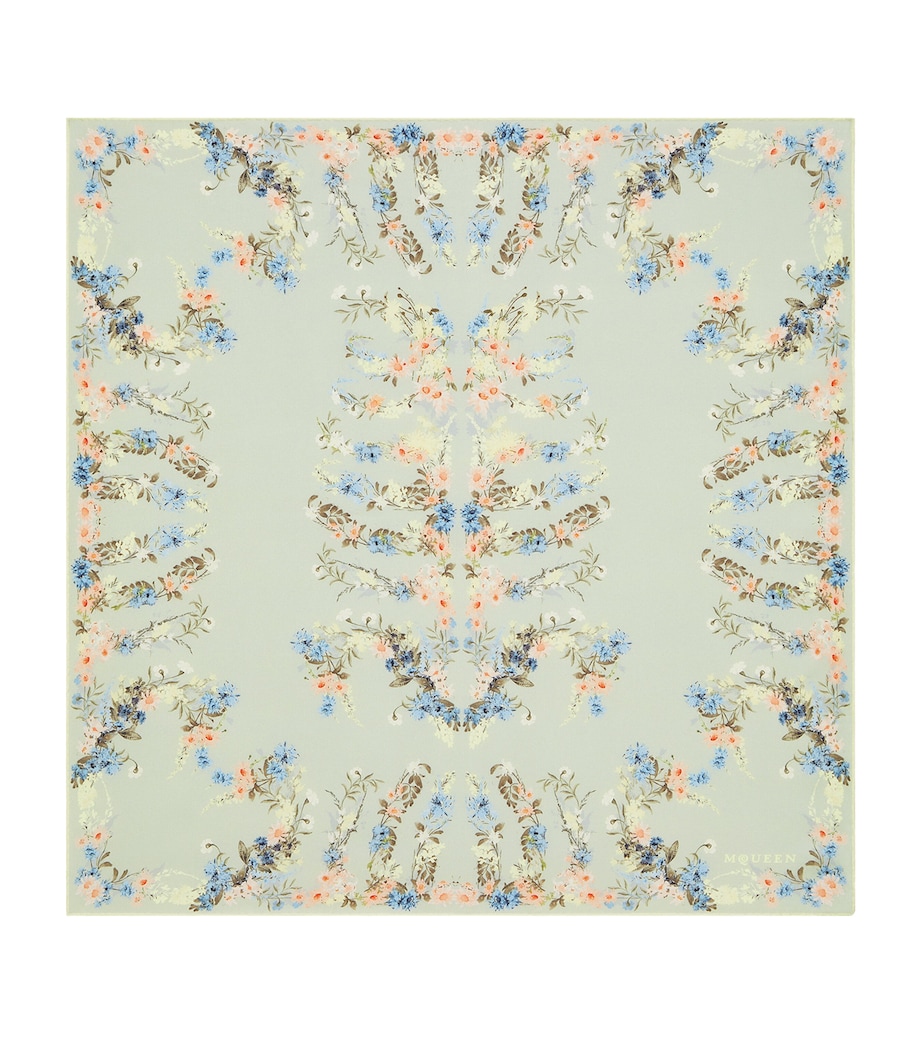 McQueen Silk Wallpaper Floral Ribcage Scarf Image 1