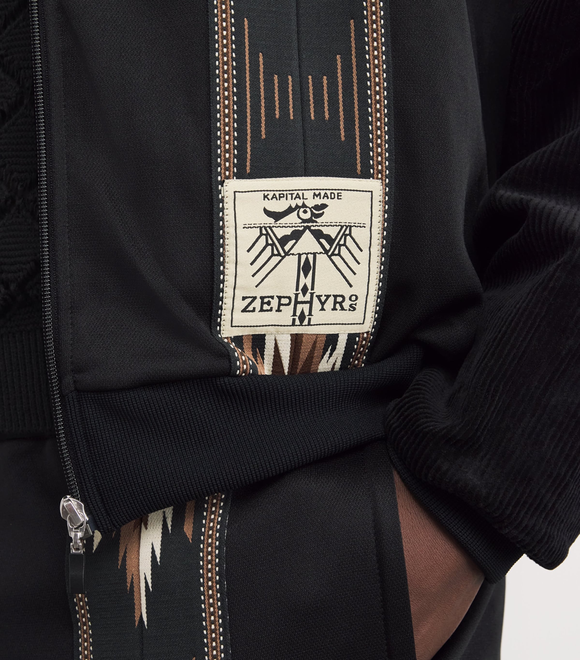 Geometric Track Jacket BLACK Image 6