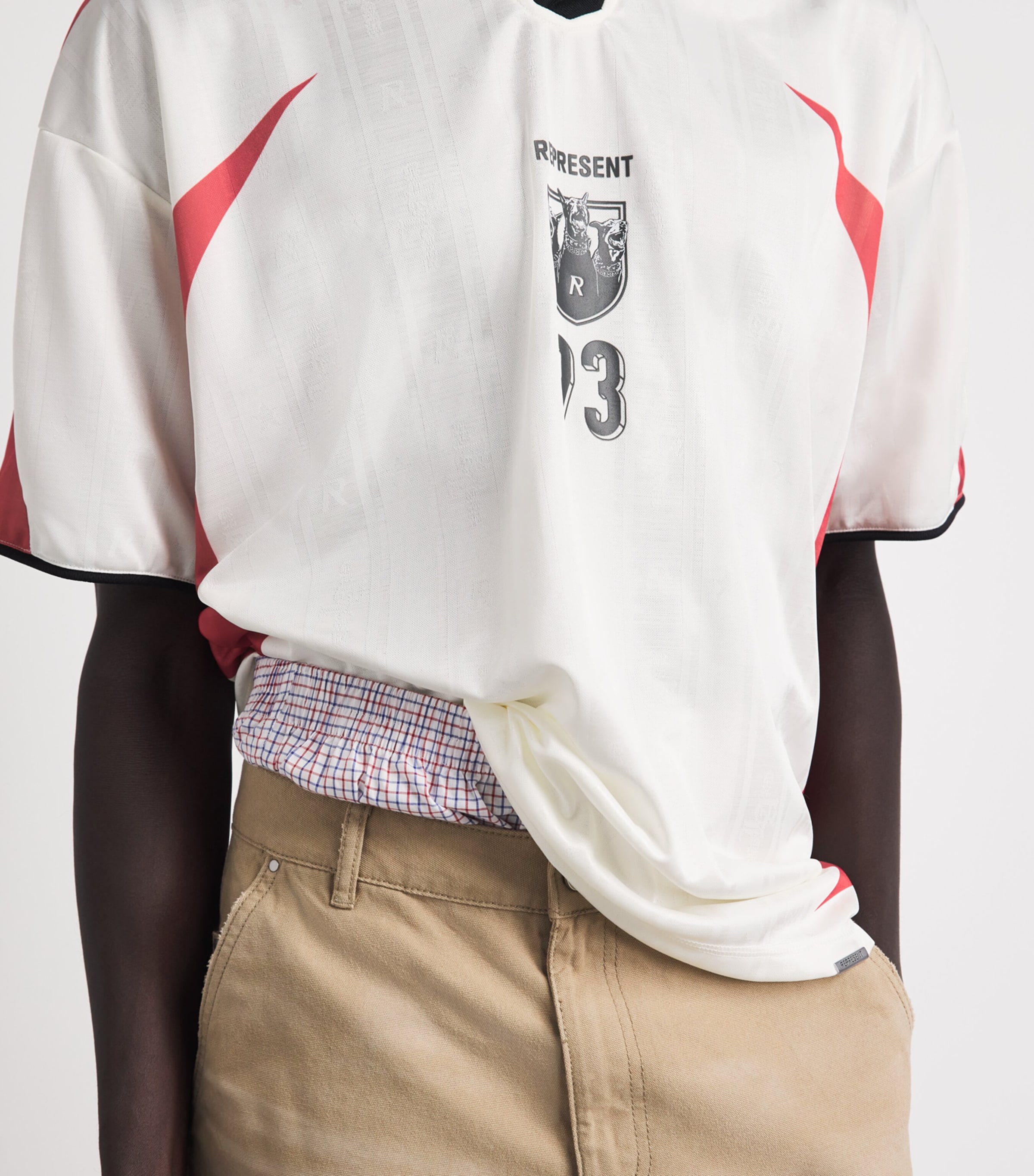 Represent Mens Spike Football Top Flat White Image 3