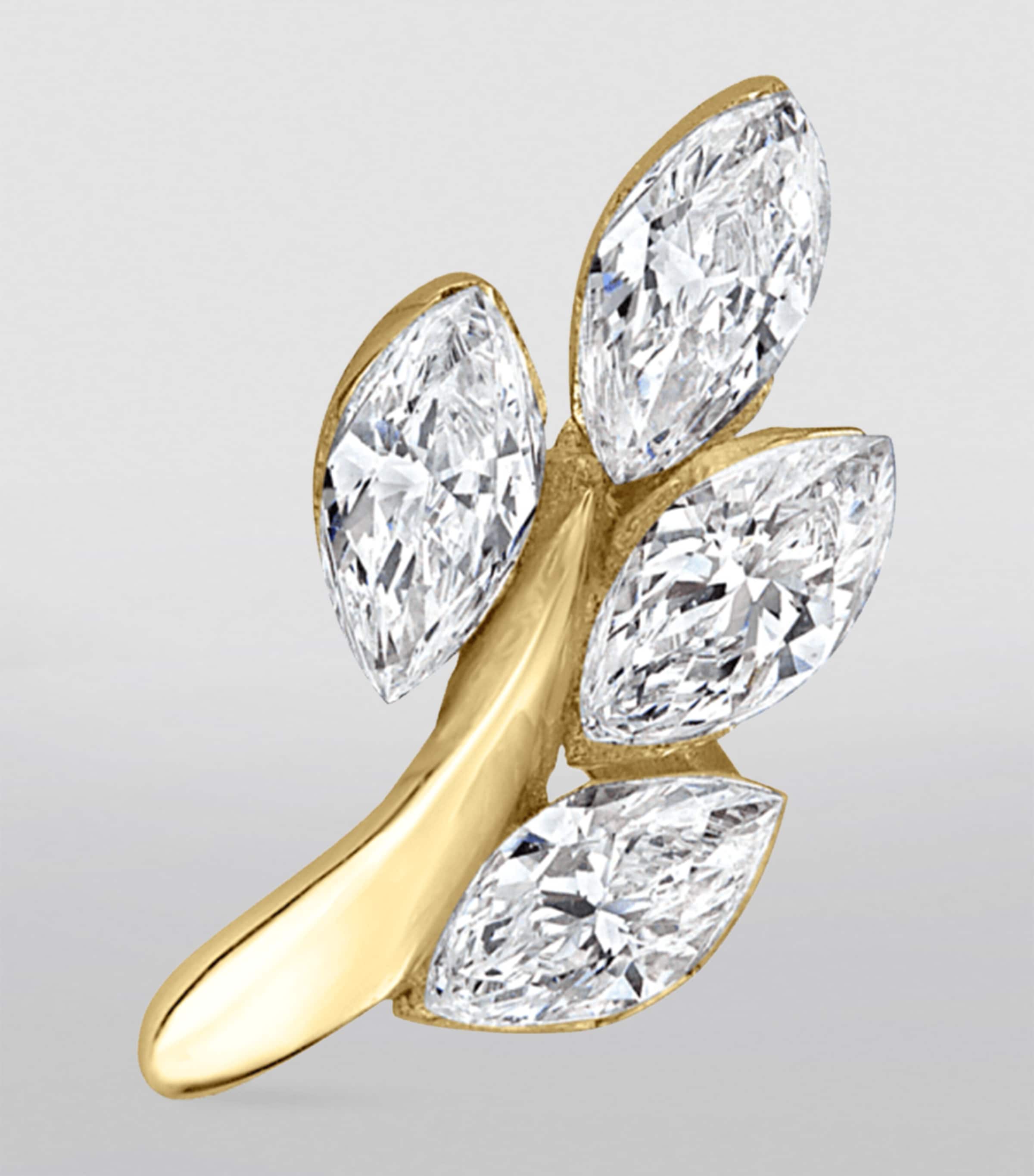 Diamond Vine Threaded Stud Earring (Direction B 8mm) YELLOW GOLD Image 3