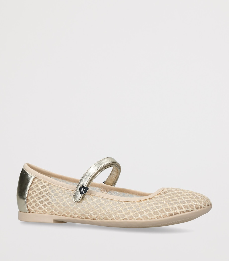 Mesh Glitter Ballet Flats GOLD Image 3