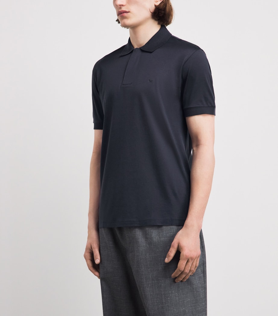 Emporio Armani Mens Concealed-Placket Logo Polo Shirt Image 4