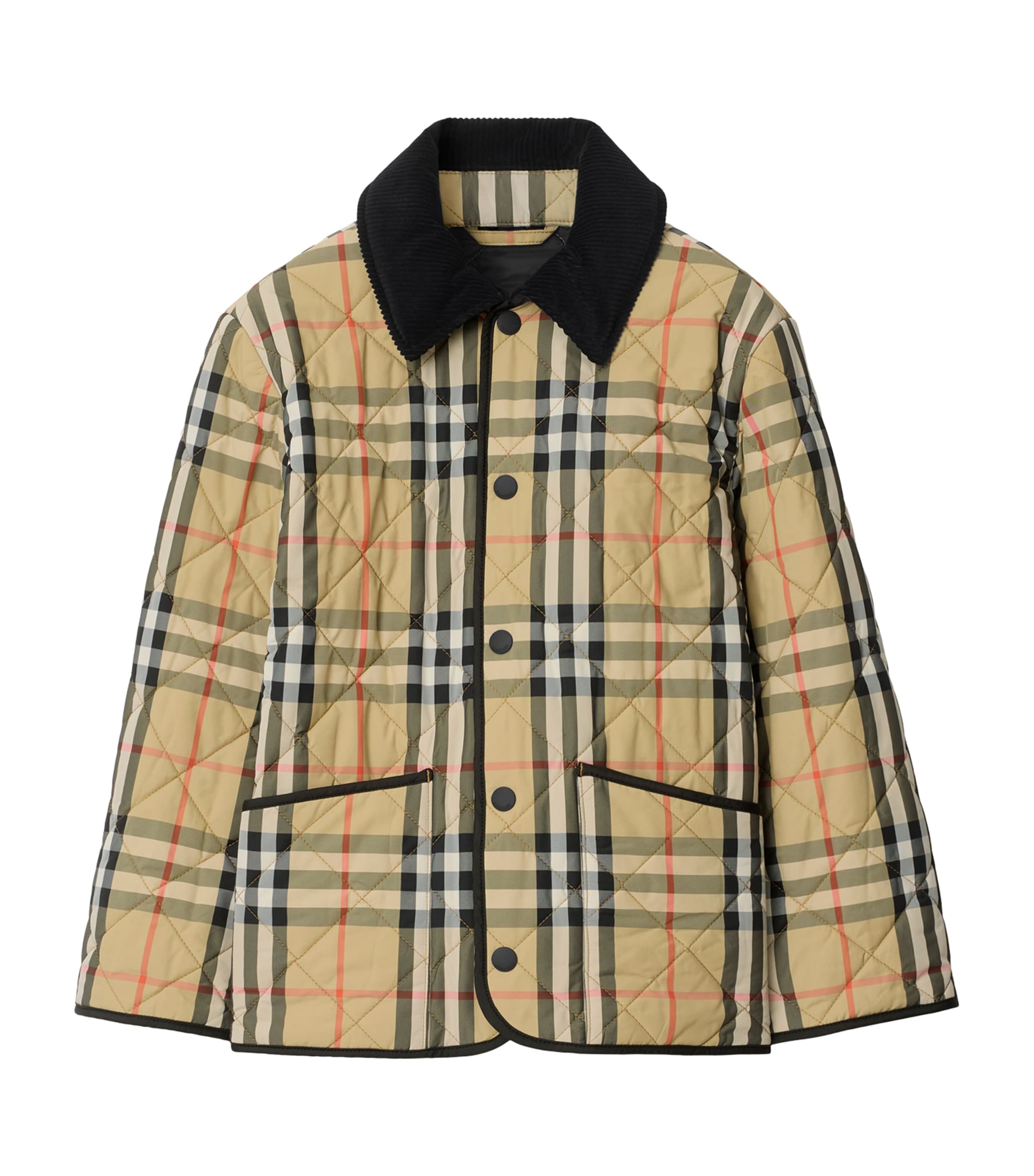 Burberry Kids Beige Quilted Check Barn Jacket (3-12 Years