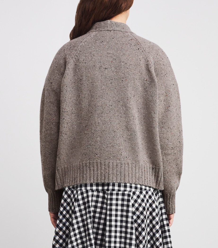 Donegal Cashmere Relaxed Cardigan 006335 PEREGRN DNGAL Image 4