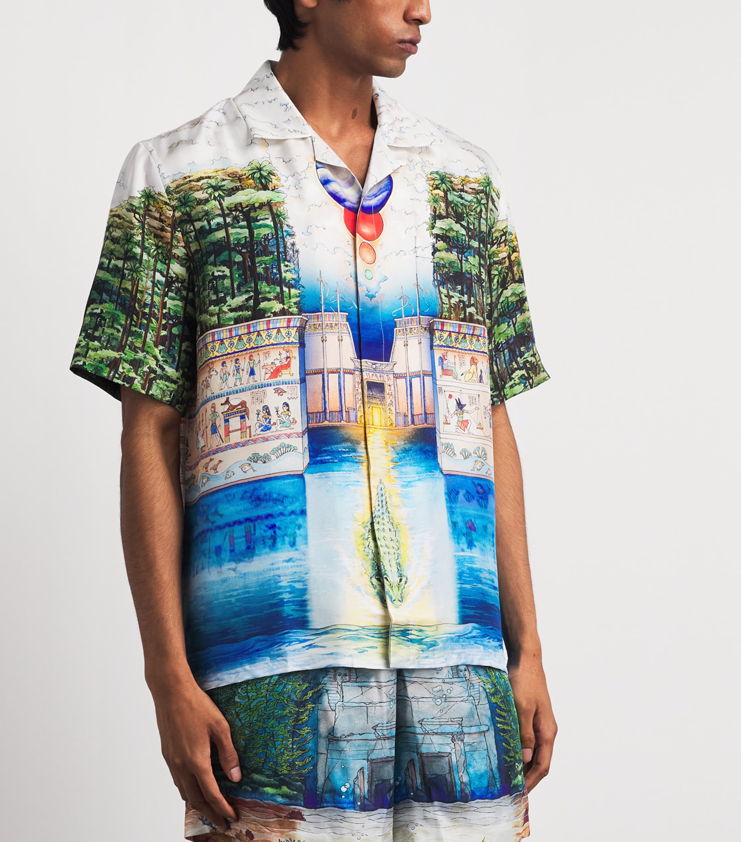 Casablanca Mens Silk Trompe-l'Oeil Shirt Trompe L'oeil Image 4